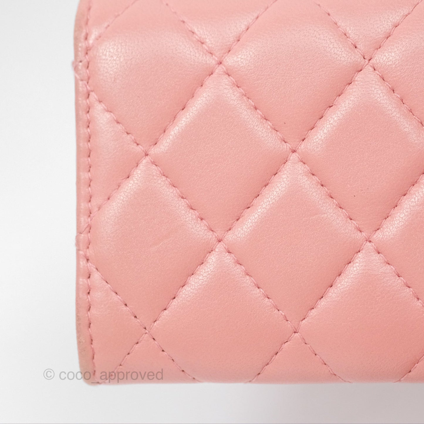 Chanel Classic Flap Card Holder Quilted Pink Lambskin Gold Hardware