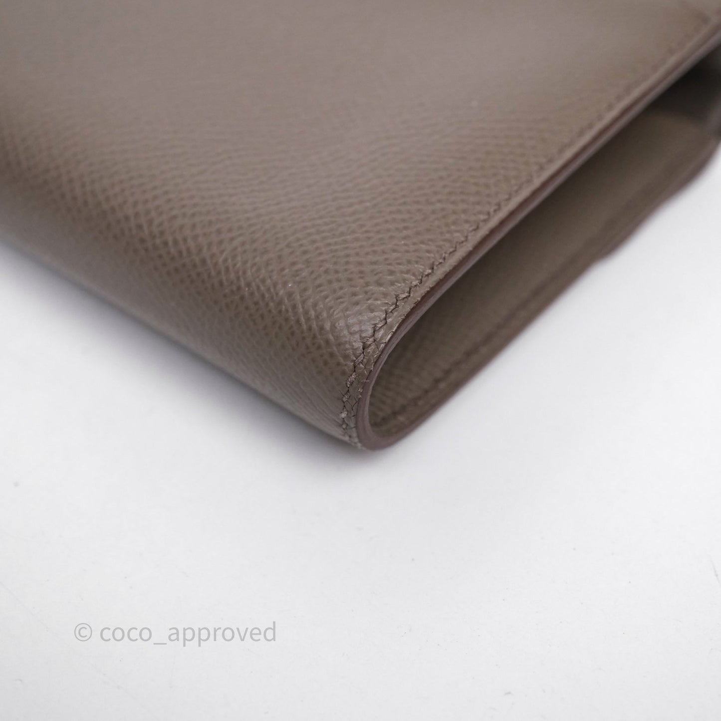 Hermès Constance To Go Wallet Gris Etain 8F Epsom Gold hardware
