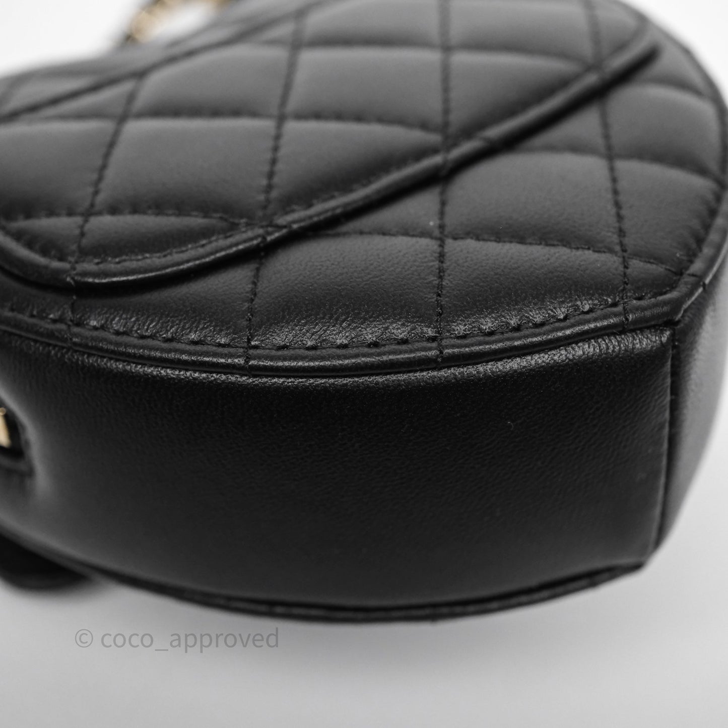 Chanel Small Heart Bag Black Lambskin Gold Hardware