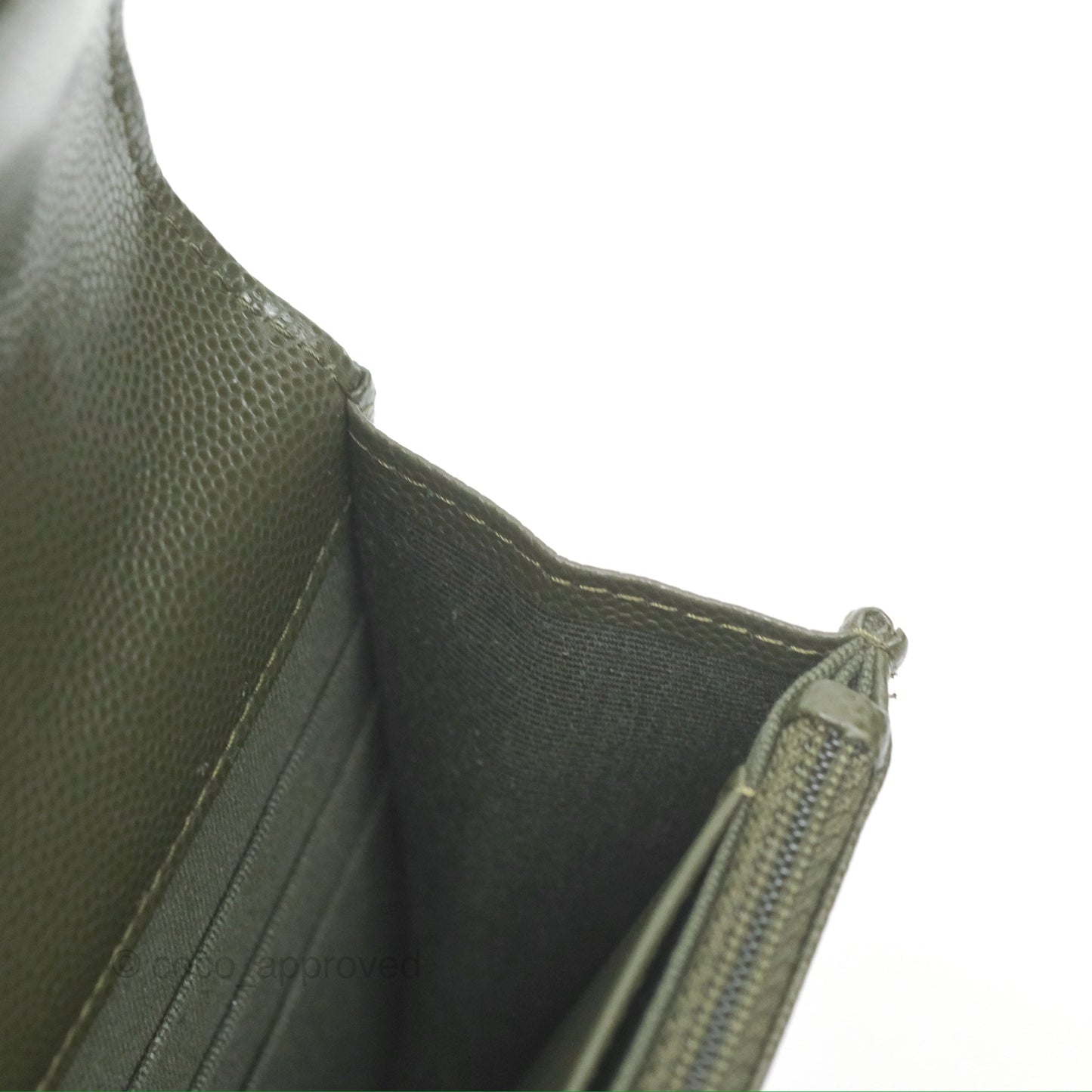 Chanel Coco First Wallet On Chain WOC Dark Olive Green Caviar Gold Hardware 22K