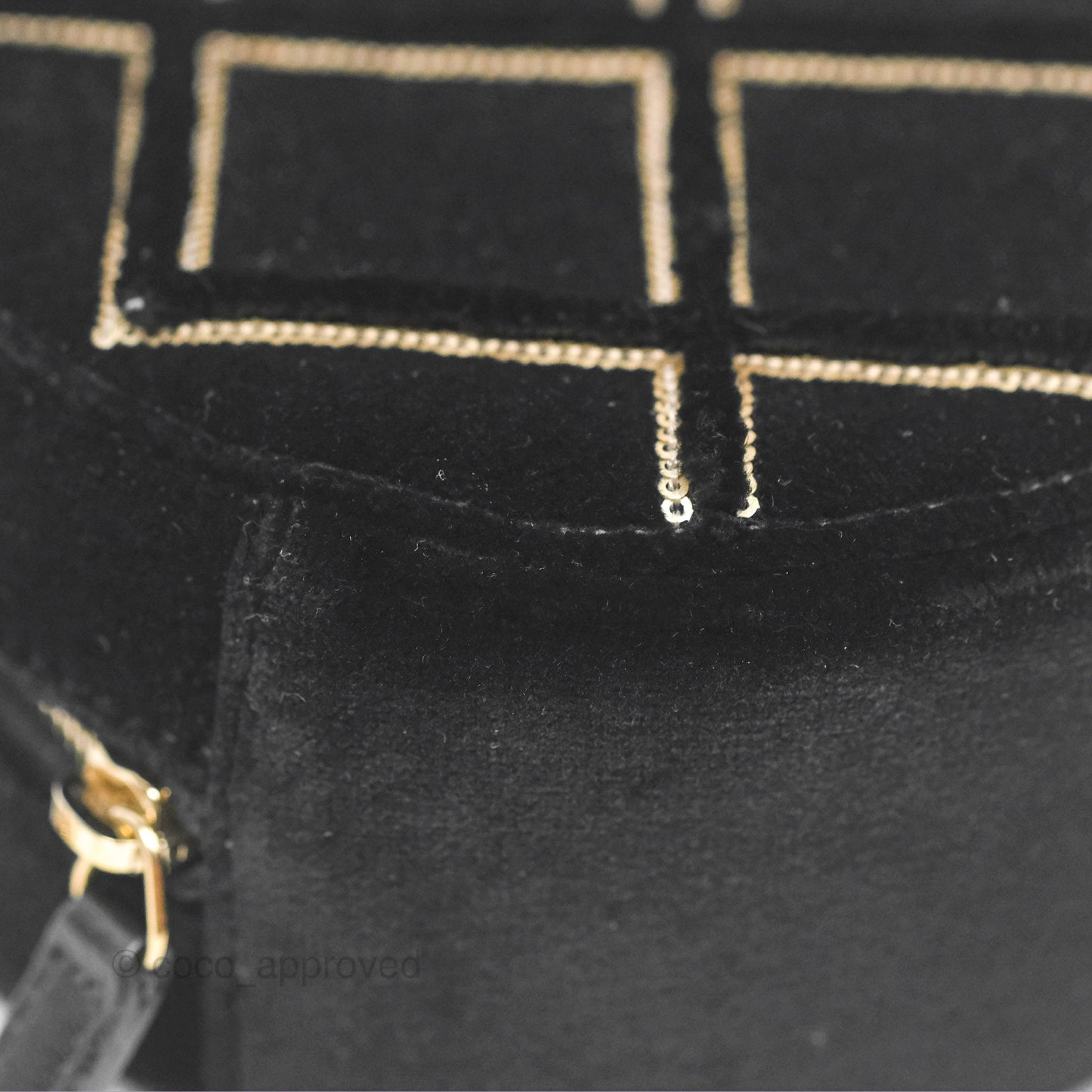 Chanel Quilted Round Clutch With Chain Black Velvet Gold Hardware