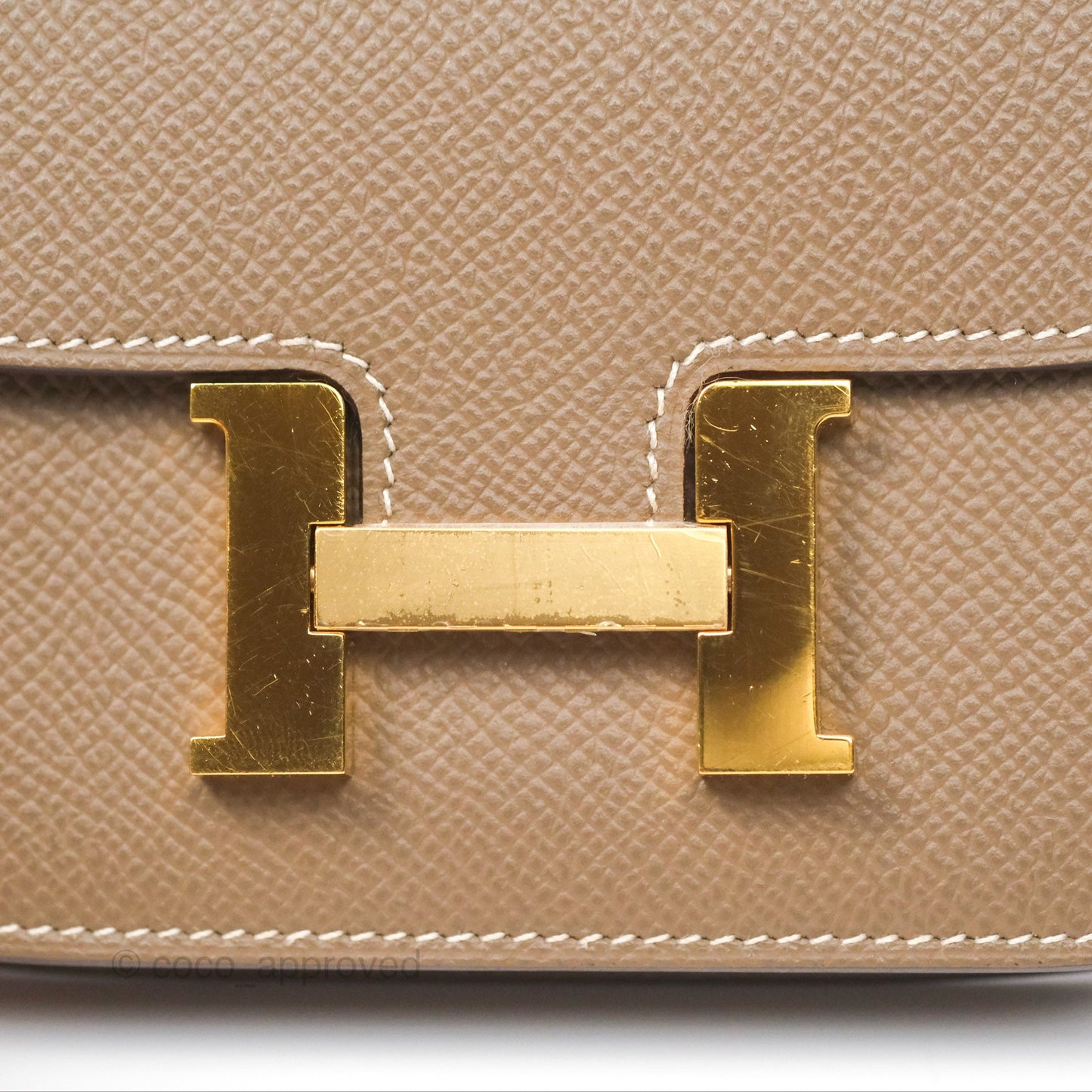Hermès Constance Slim Wallet Etoupe Epsom Gold Hardware
