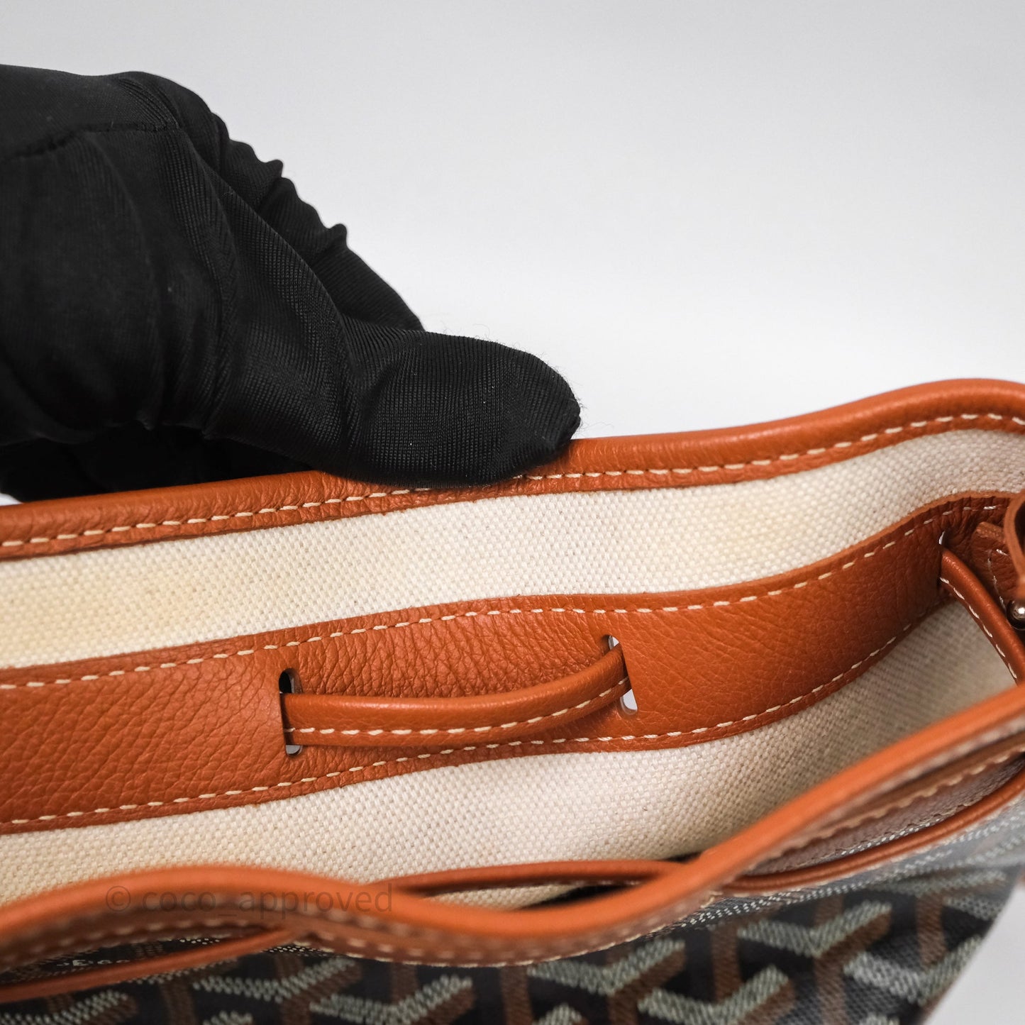 Goyard Petit Flot Bucket Bag Black & Tan Goyardine