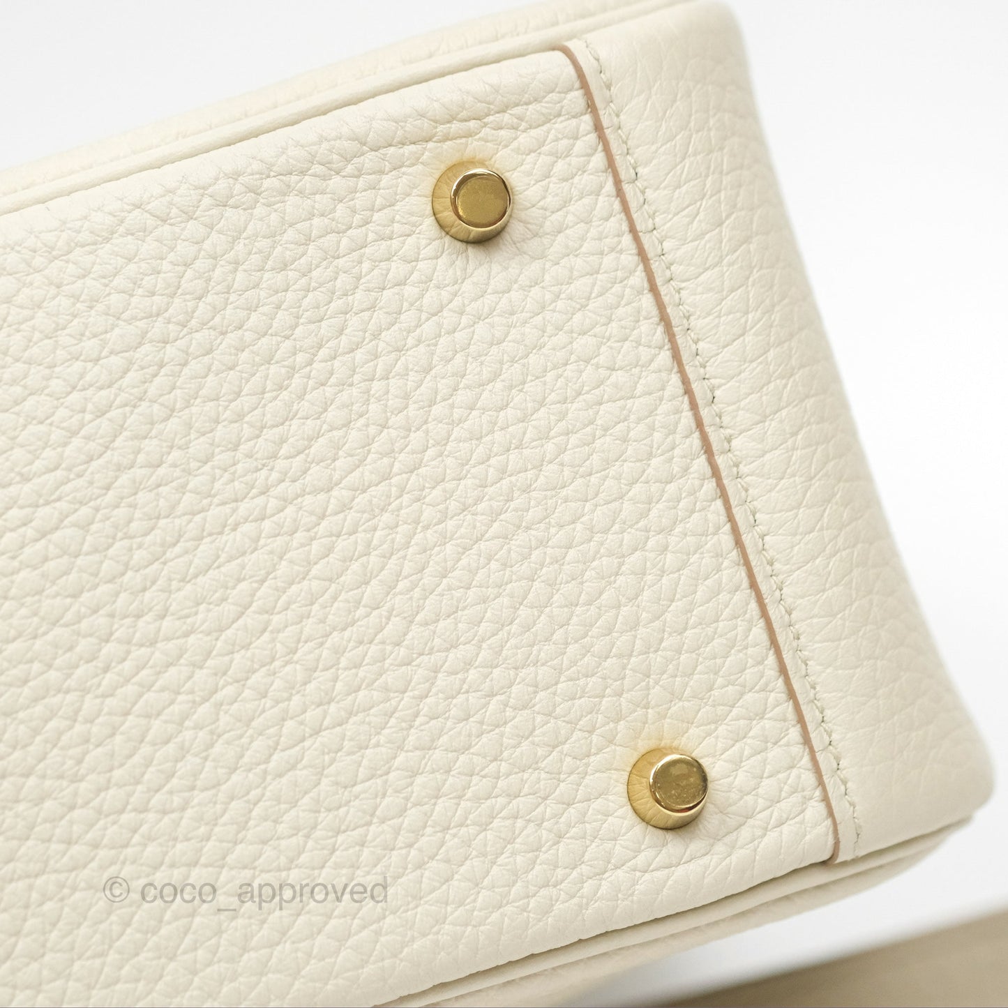 Hermès Mini Lindy 20 Beton Clemence Gold Hardware