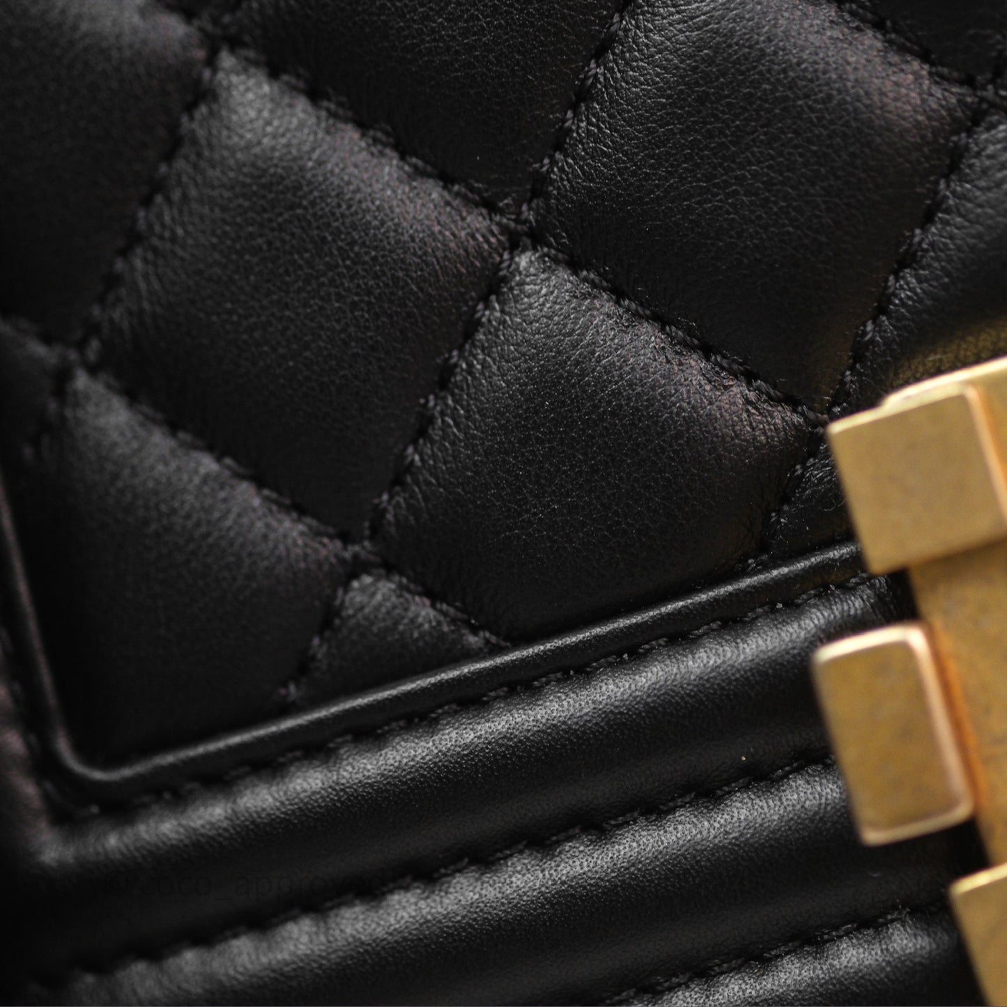 Chanel Small Boy Black Lambskin Aged Gold Hardware