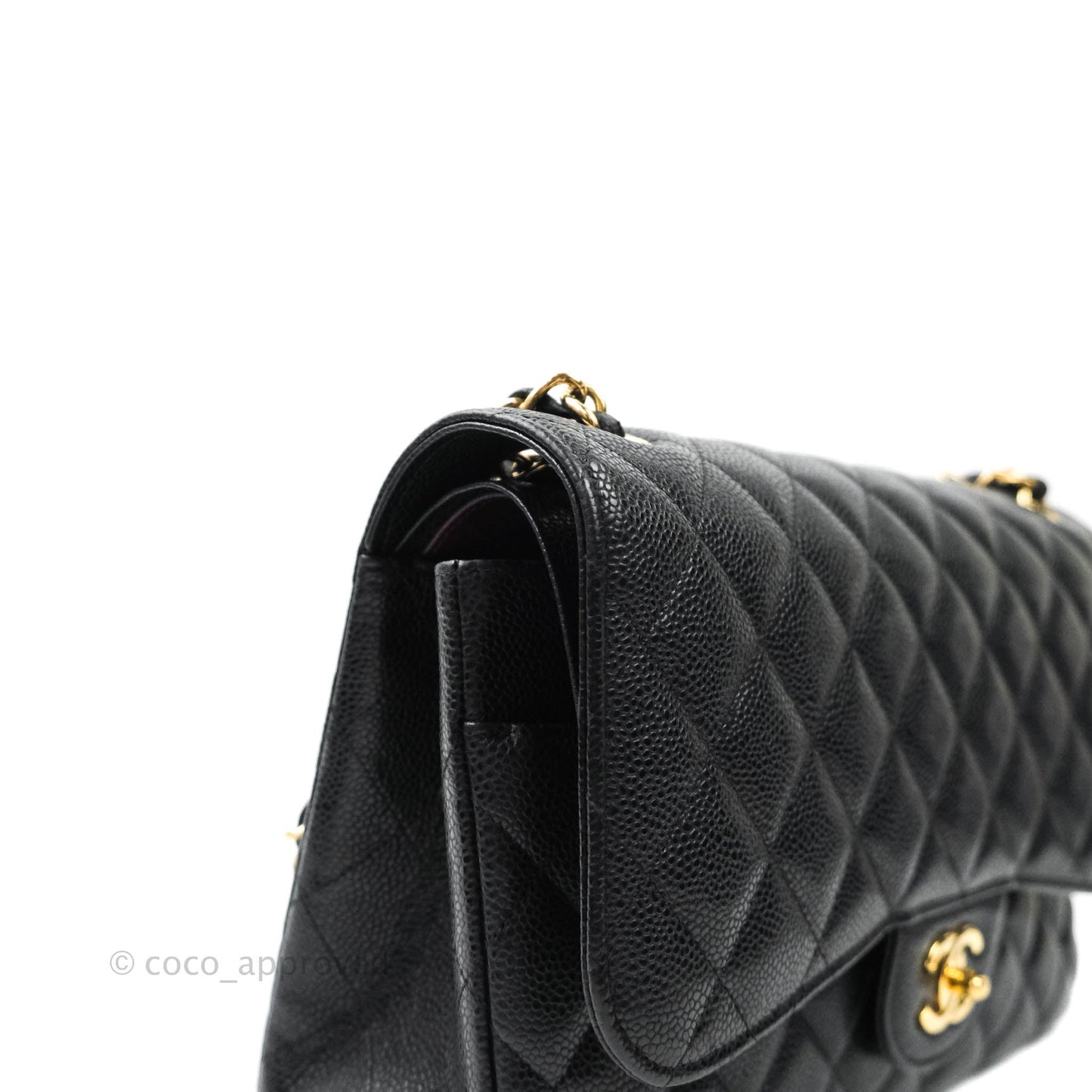 Chanel Jumbo Double Flap Black Caviar Gold Hardware⁣⁣