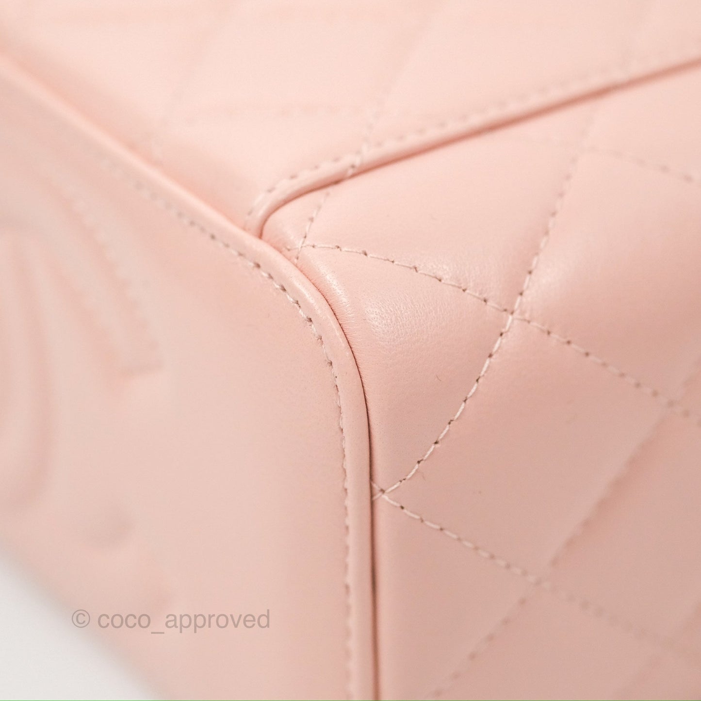 Chanel Vanity Rectangular Top Handle Pink Lambskin Gold Hardware