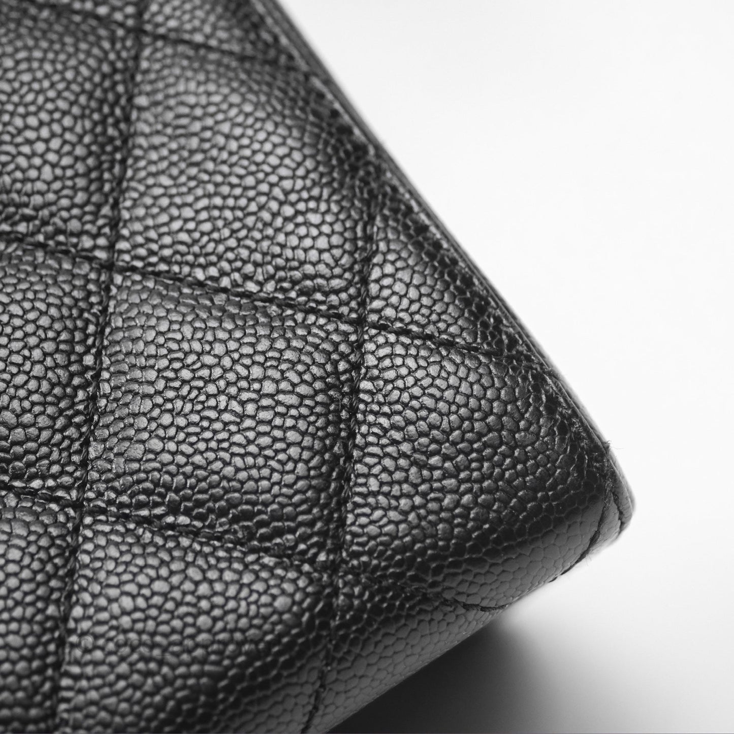 Chanel Vintage Quilted CC Tote Black Caviar Gold Hardware