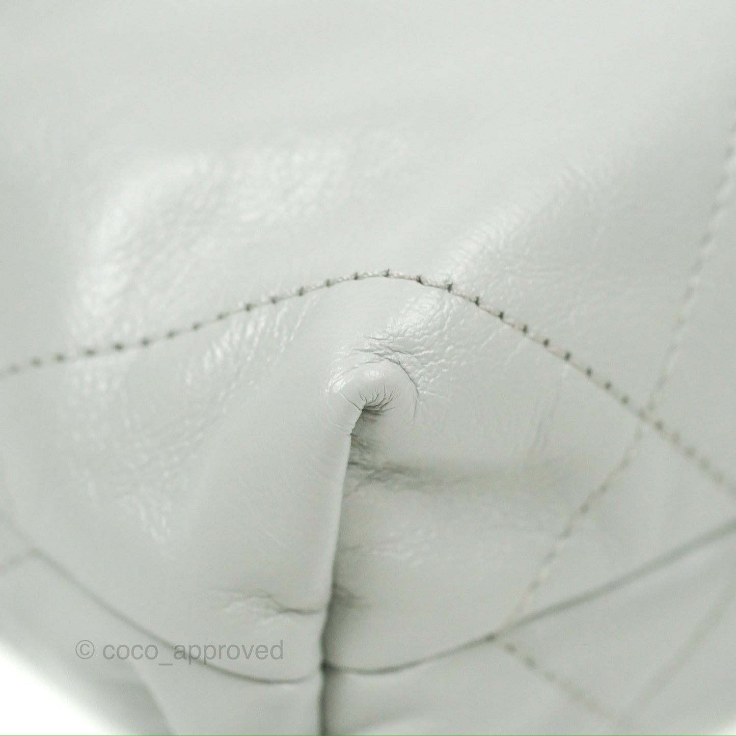 Chanel 22 Mini Bag Light Blue Grey Shiny Calfskin