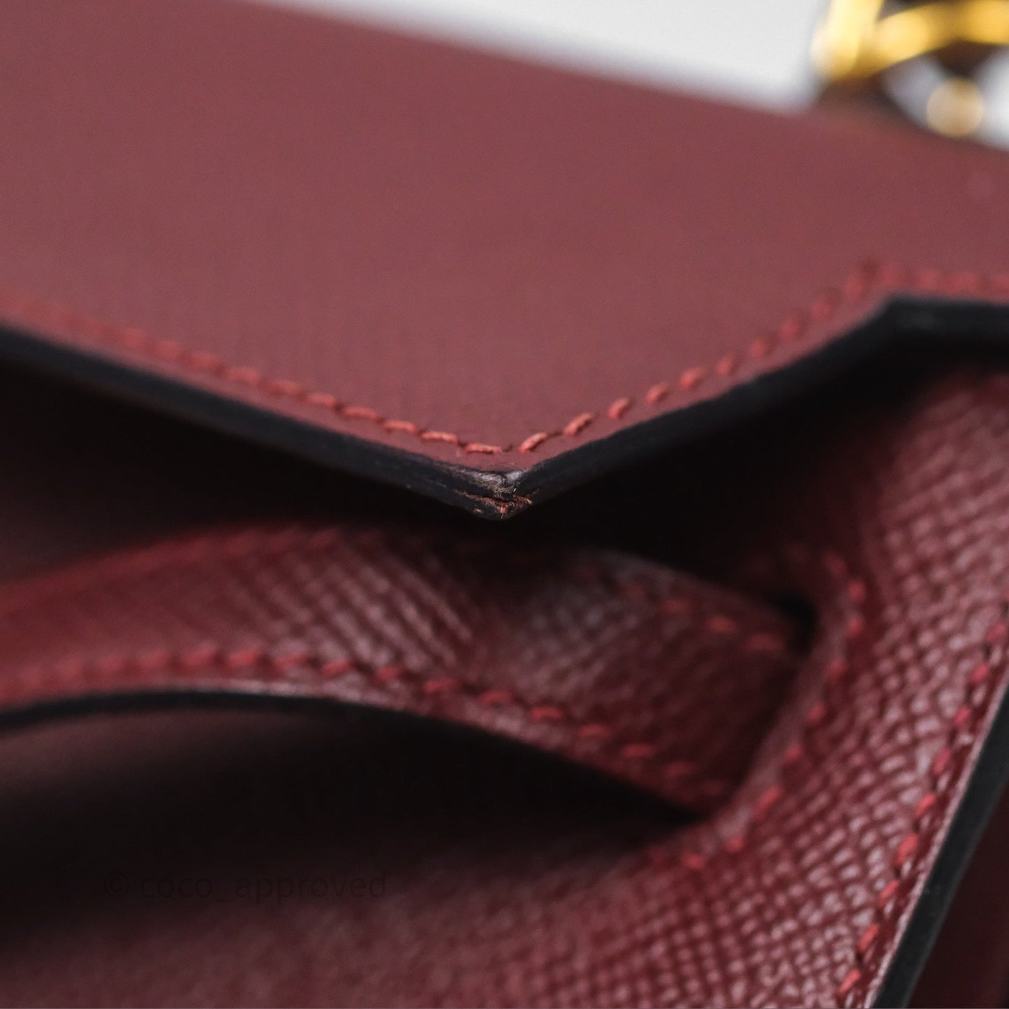 Hermès Sellier Kelly 25 Rouge H Epsom Gold Hardware
