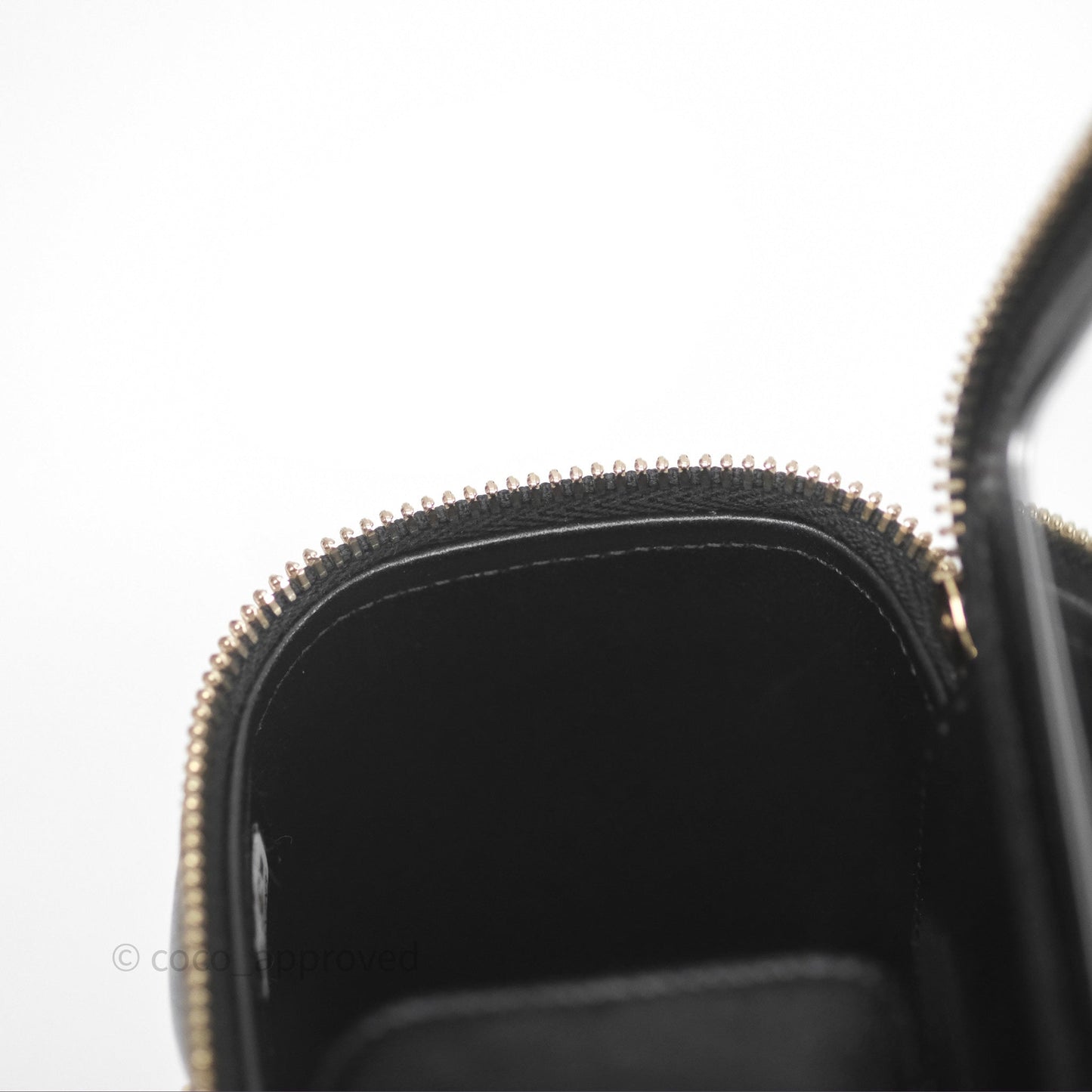 Chanel Mini Metal Top Handle Vanity With Chain Black Lambskin Aged Gold Hardware