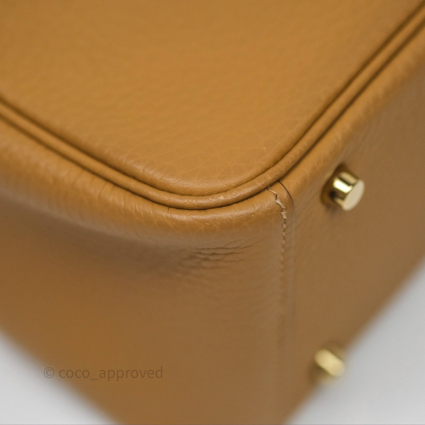 Hermès Mini Lindy 20 Biscuit 4B Clemence Gold Hardware With Rodeo