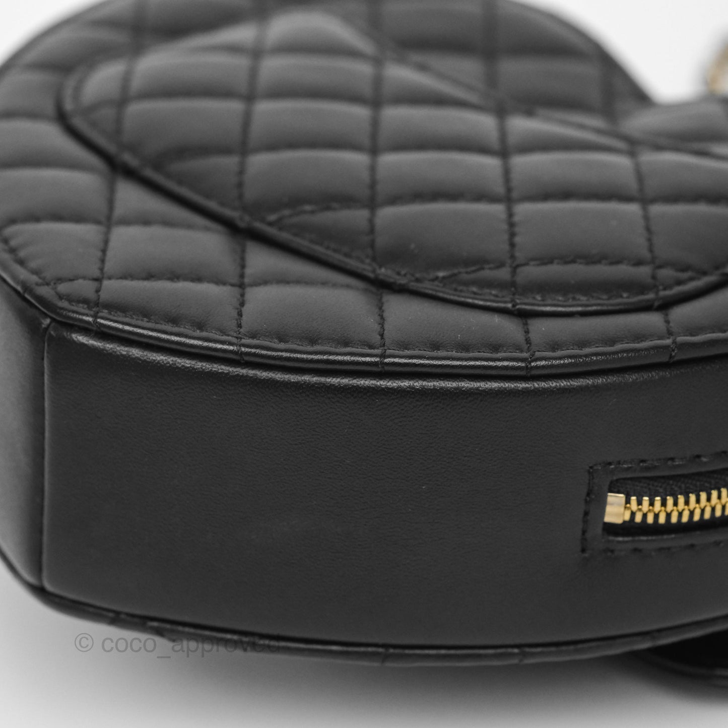 Chanel Large Heart Bag Black Lambskin Gold Hardware 22S
