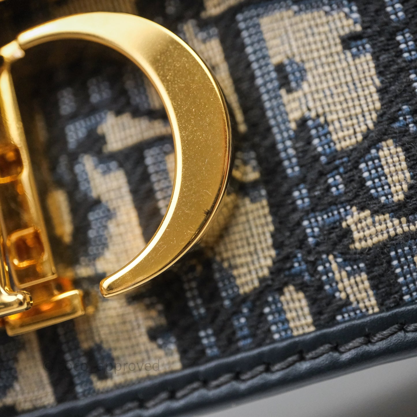 Christian Dior 30 Montaigne Bag Blue Dior Oblique Jacquard