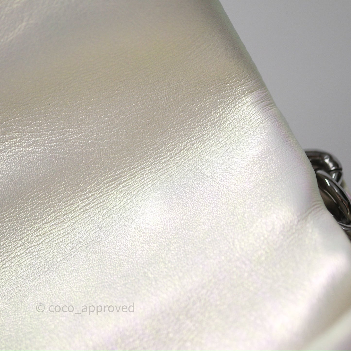 Chanel 19 Small Iridescent White Mixed Hardware