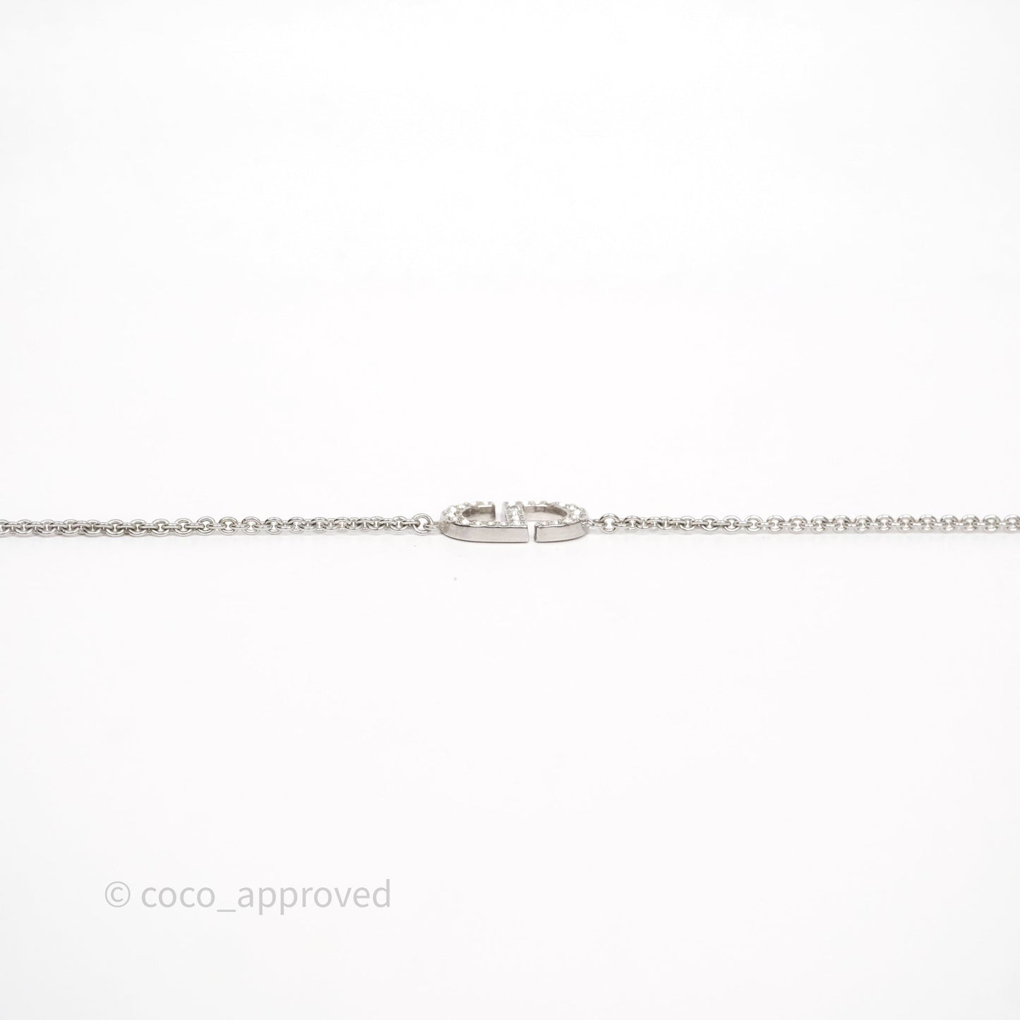 Christian Dior Petit CD Necklace Silver Tone