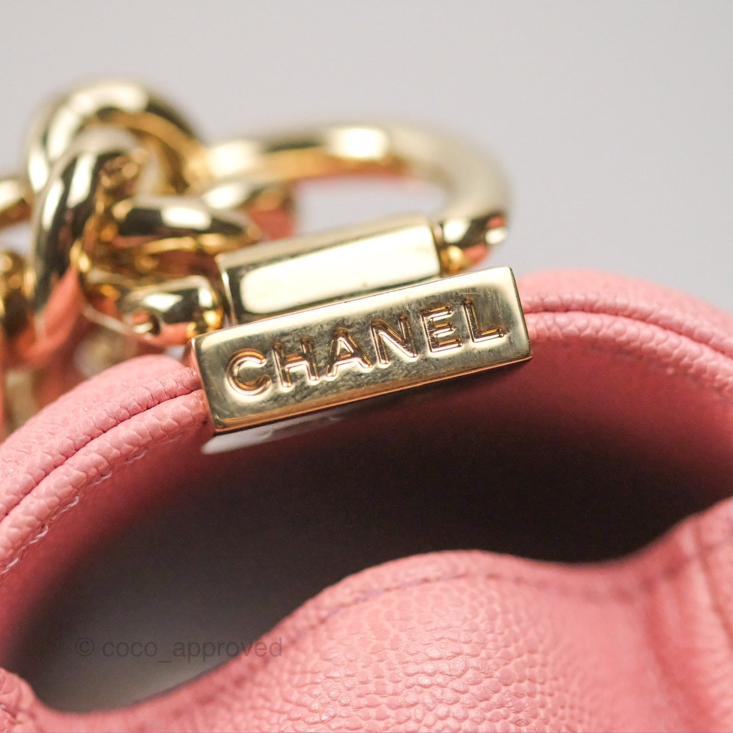 Chanel Boy Chevron Medium Pink Caviar Gold Hardware