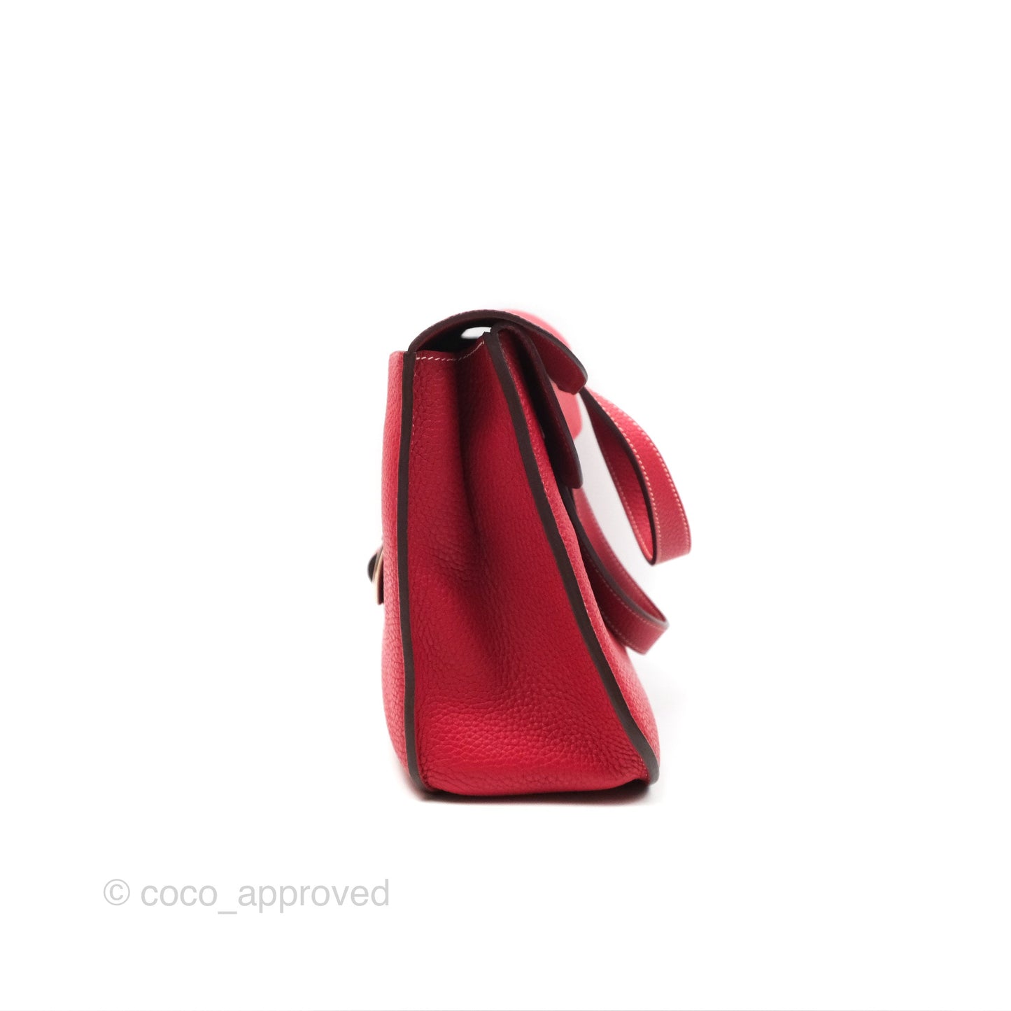 Hermès Halzan 31 Rouge Casque Clemence Palladium Hardware