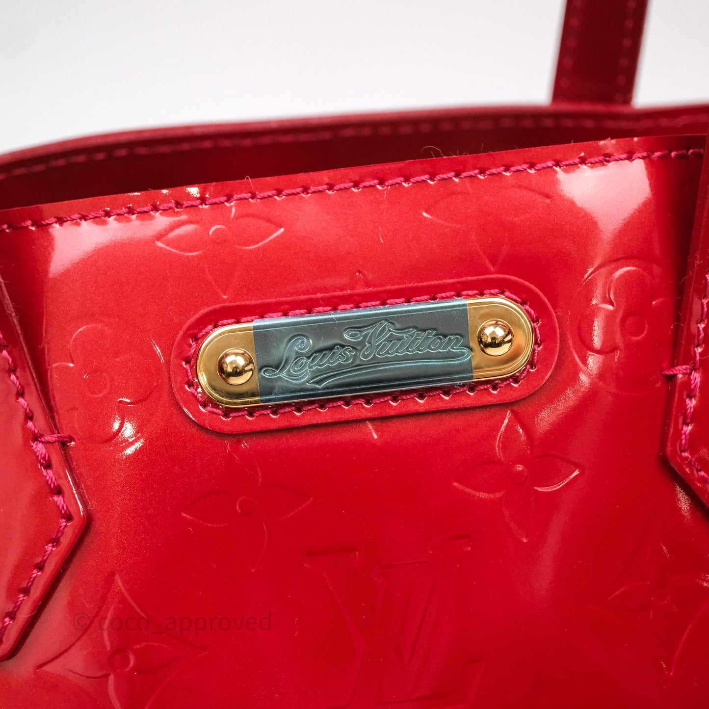 Louis Vuitton Vernis Wilshire Monogram Tote Bag Red