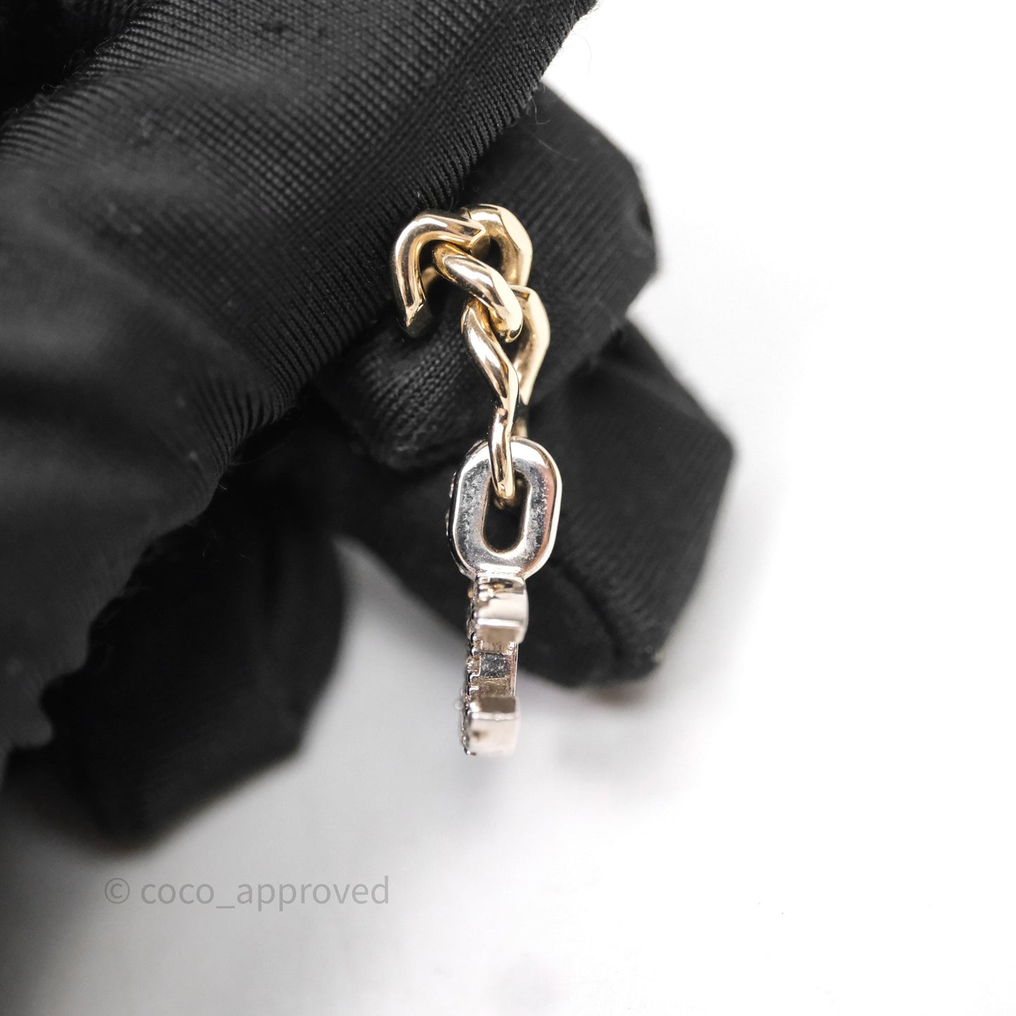 Chanel CC Crystal Drop Earrings Gold Tone 22S