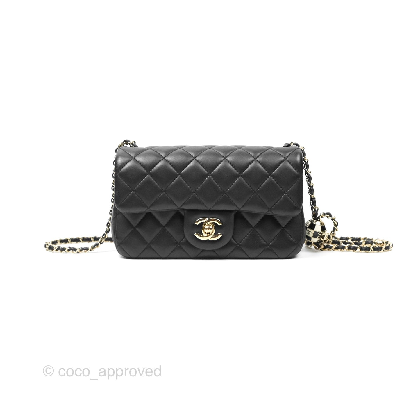 Chanel Ball Crush Mini Rectangular Black Lambskin Gold Hardware 23C