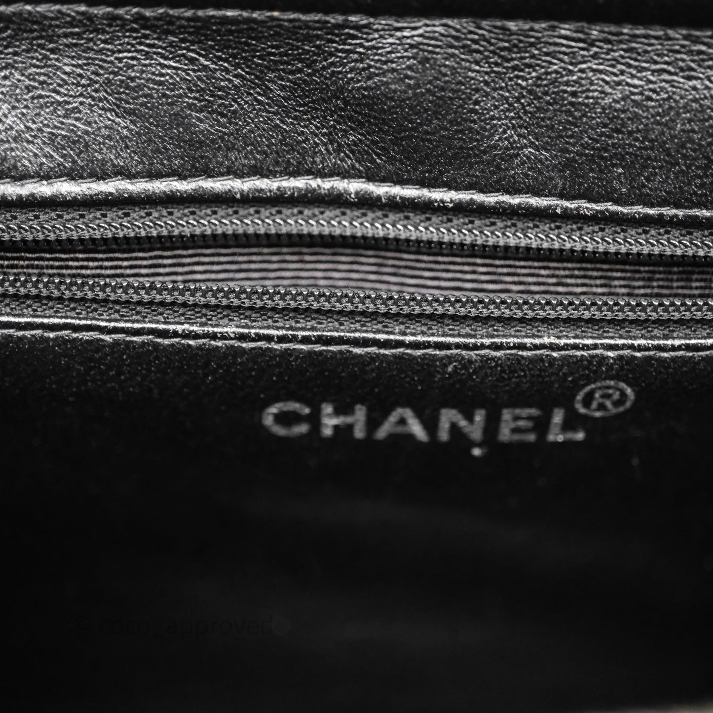 Chanel Vintage Tote Bag Black Caviar Silver Hardware