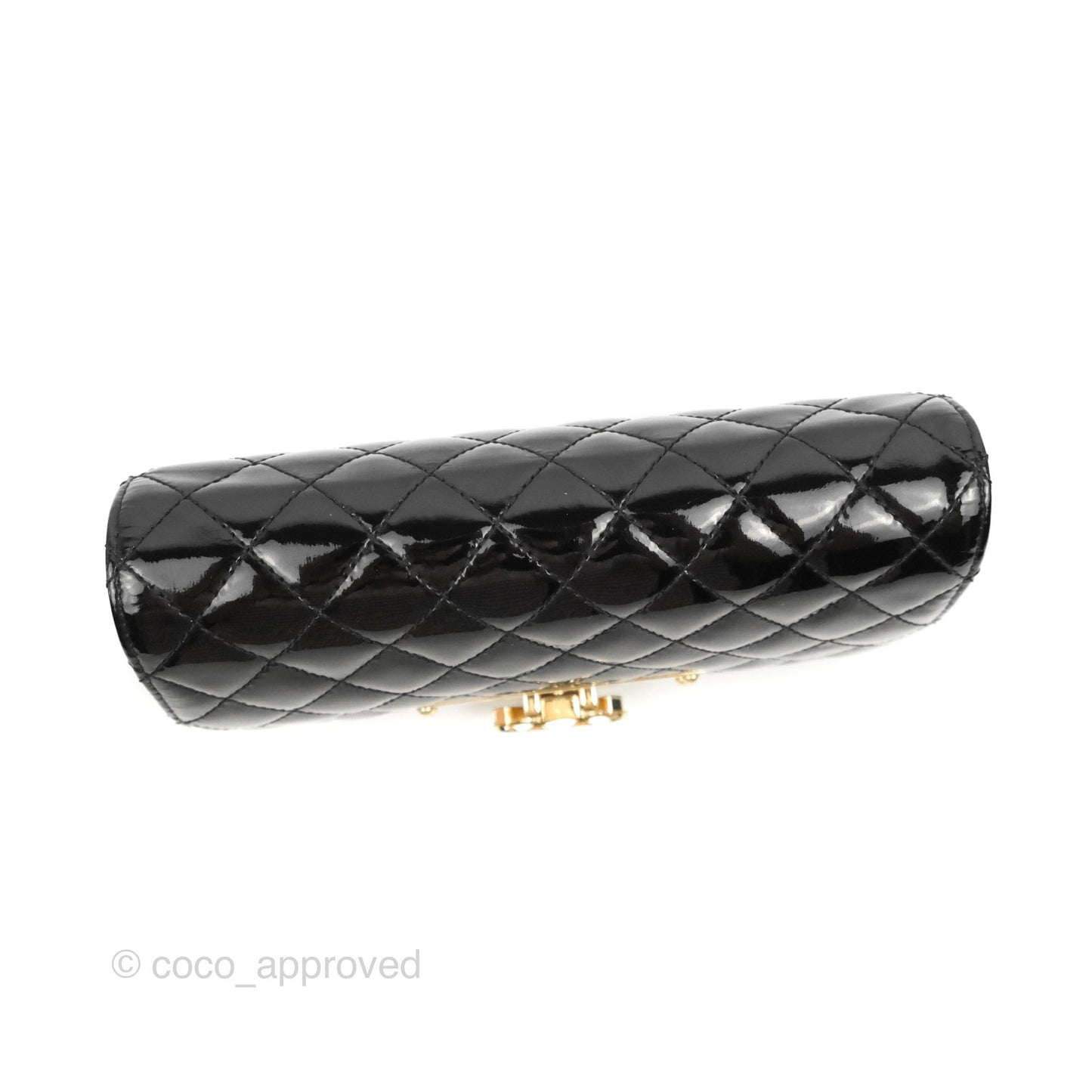 Chanel Golden Class Wallet On Chain WOC Black Patent Gold Hardware
