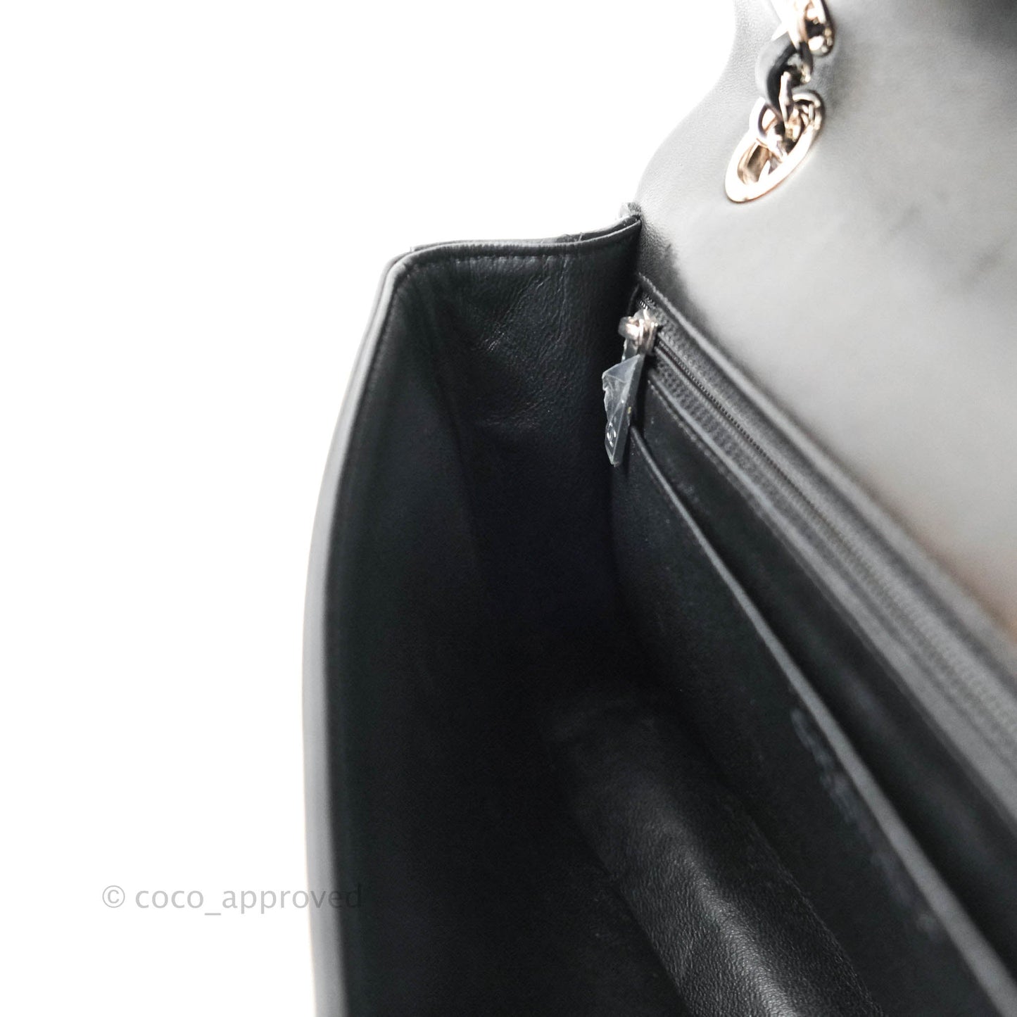 Chanel Classic M/L Medium Flap Bag Valentine Limited Edition Black Lambskin Silver Hardware
