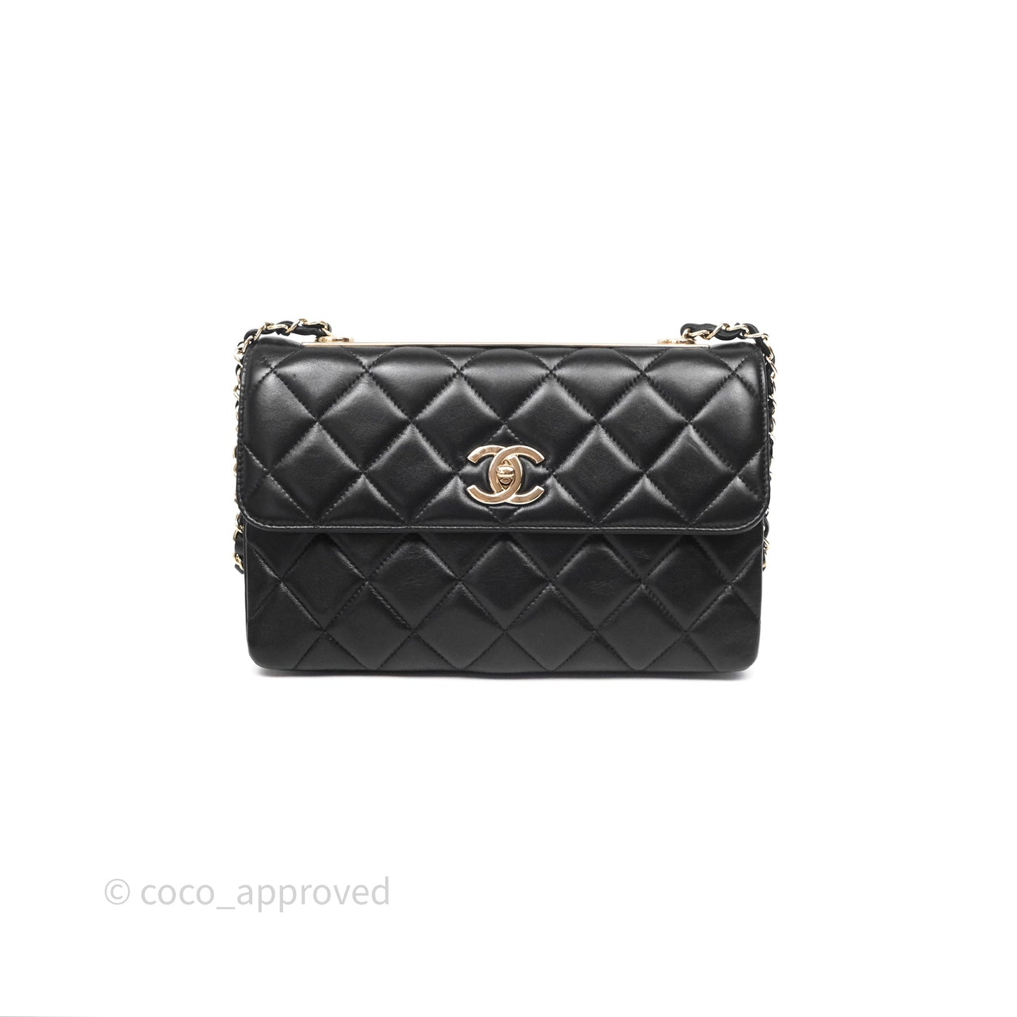 Chanel Medium Trendy CC Flap Bag Lambskin Black Aged Hardware