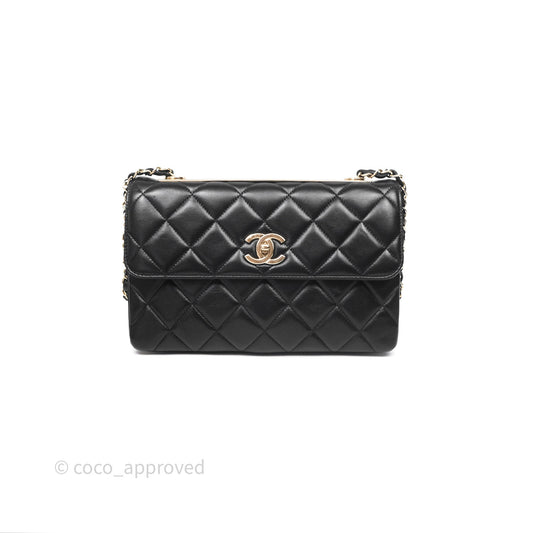 Chanel Medium Trendy CC Flap Bag Lambskin Black Aged Hardware