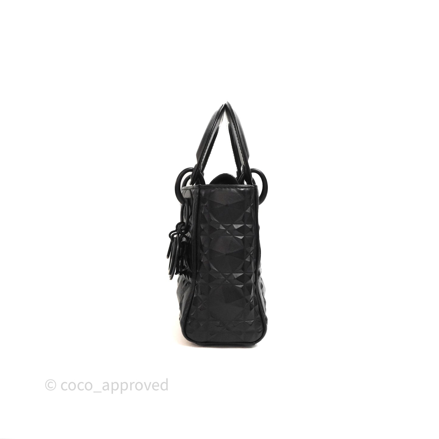 Dior Mini Lady Dior So Black Cannage Calfskin with Diamond Motif