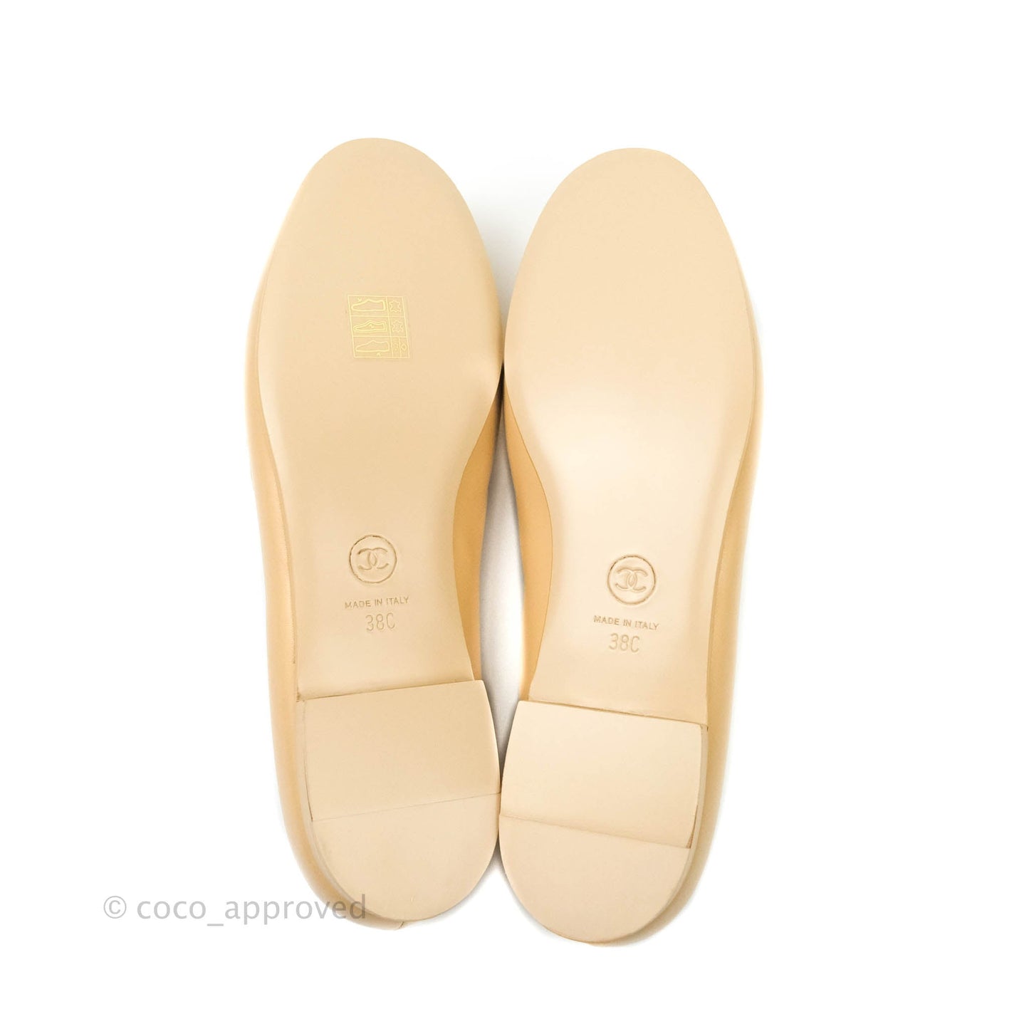 Chanel CC Beige Loafers Size 38