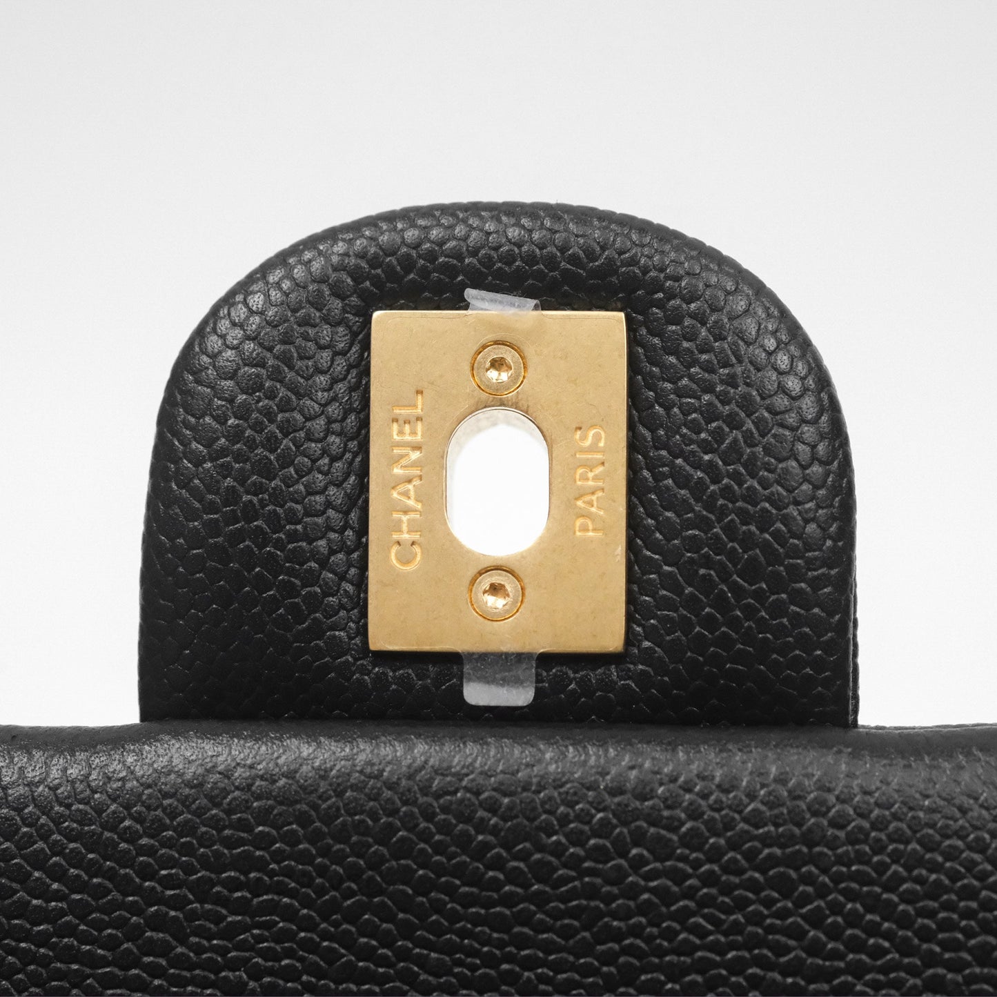 Chanel Mini Flap Bag Heart Adjustable Chain Black Caviar Aged Gold Hardware