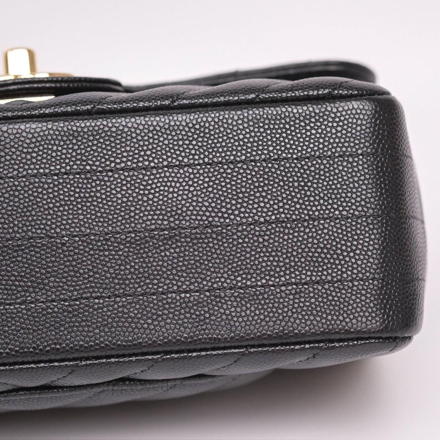 Chanel Mini Rectangular Chevron Black Caviar Gold Hardware