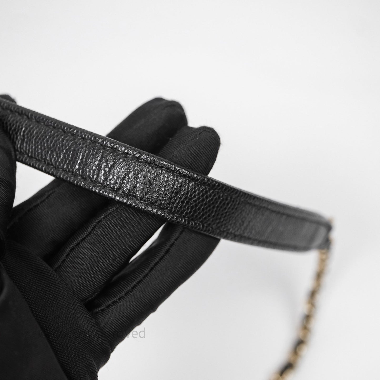 Chanel Small Coco Handle Quilted Black Caviar Aged Gold Hardware Lizard Handle