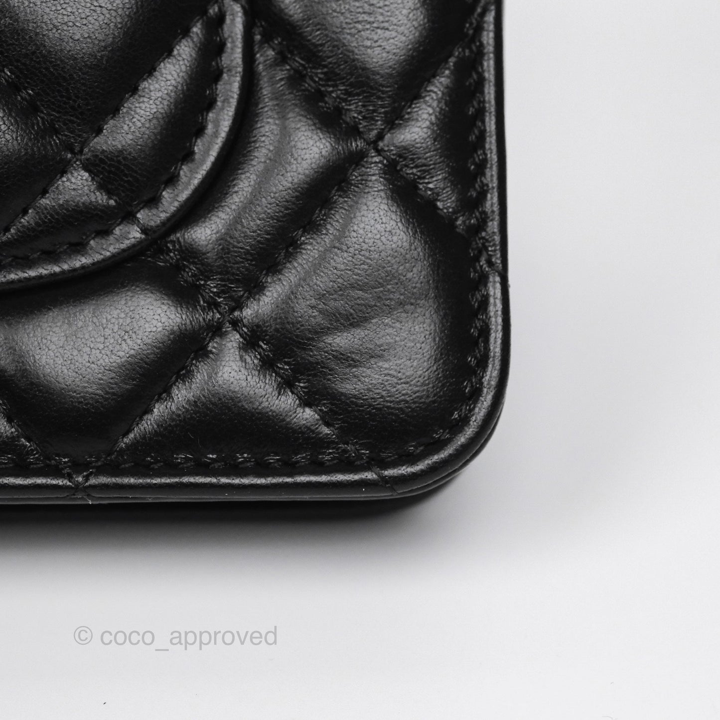 Chanel All Slide Wallet on Chain WOC Adjustable Chain Quilted Black Lambskin 22K