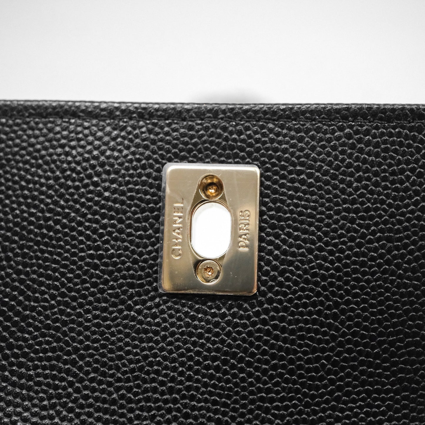 Chanel Nano Coco Handle Clutch Quilted Black Caviar Gold Hardware