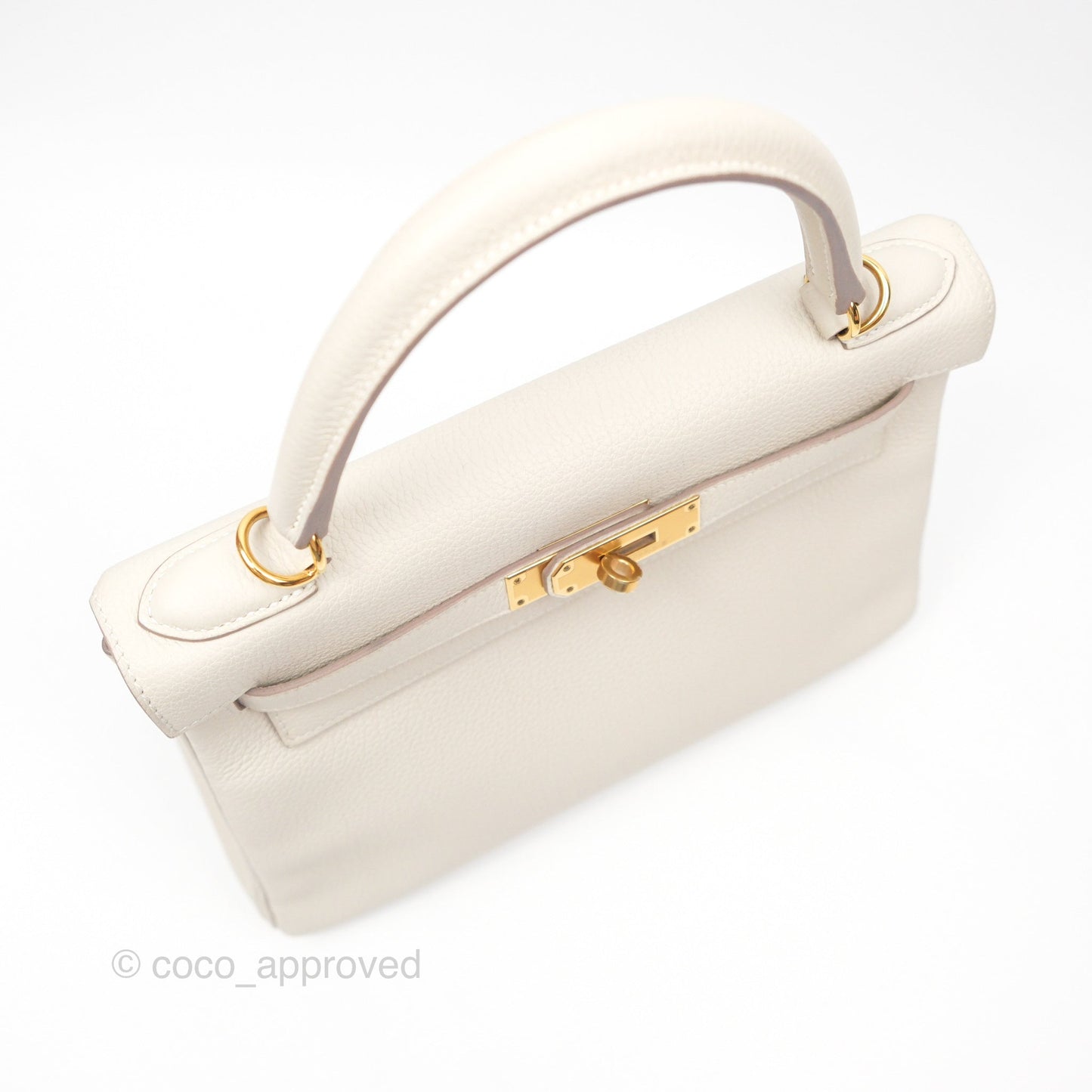 Hermès Kelly 28 Retourn Craie 10 Togo Gold Hardware