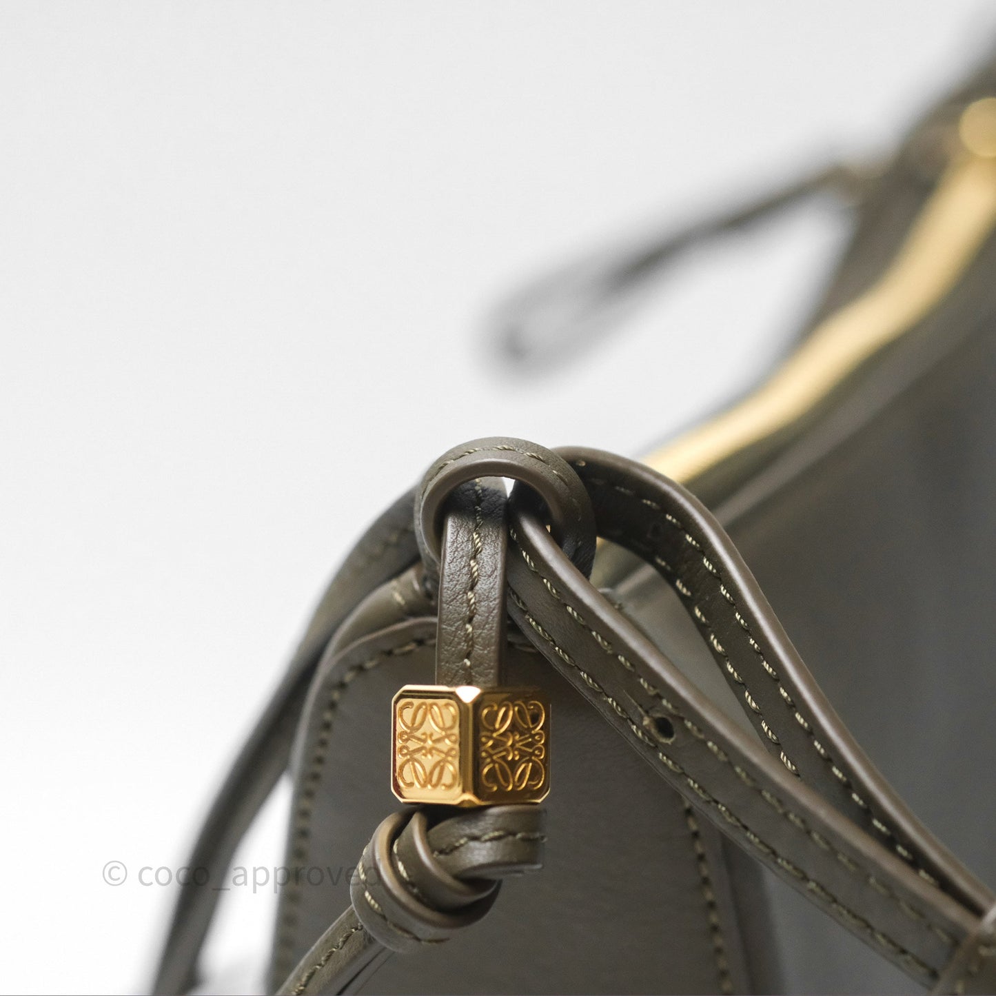 Loewe Mini Hammock Hobo In Classic Dark Khaki Green Calfskin