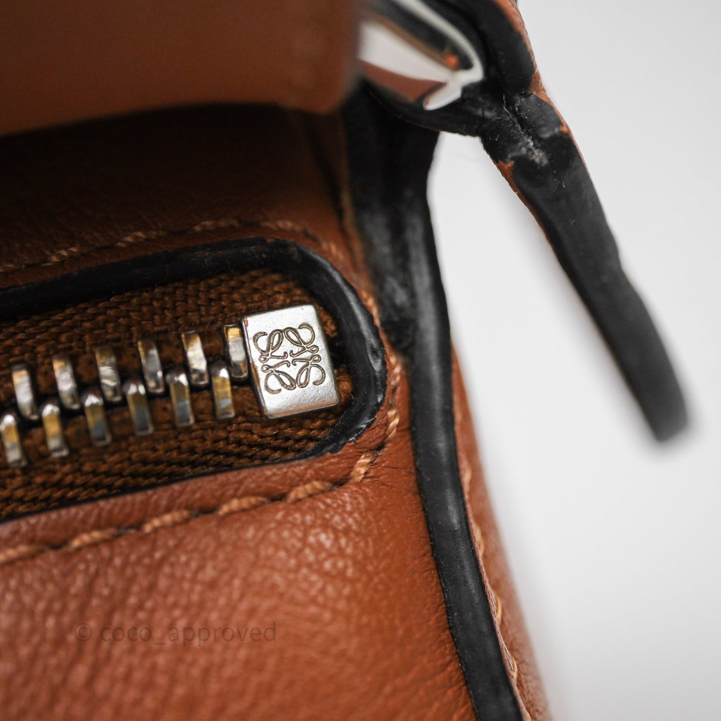 Loewe Mini Puzzle Bag Tan Calfskin Palladium Hardware