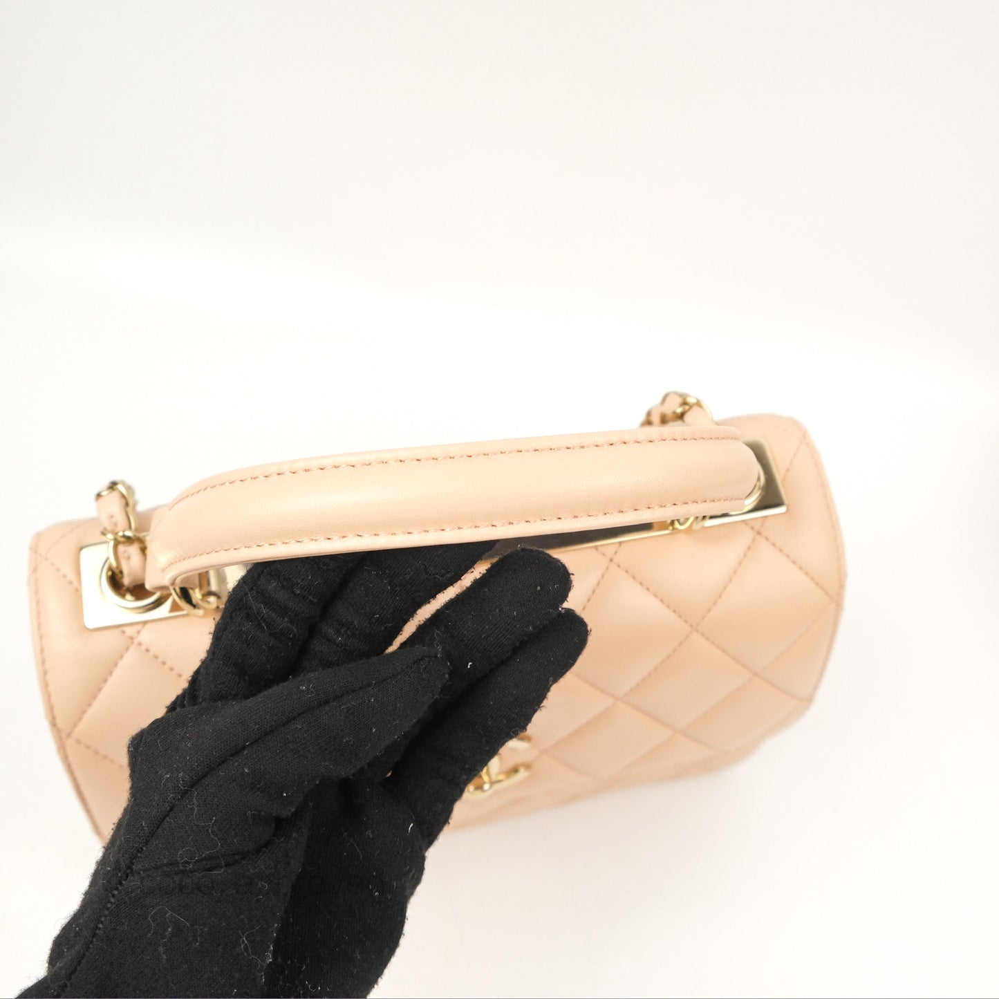 Chanel Small Trendy CC Light Beige Pink Lambskin Gold Hardware