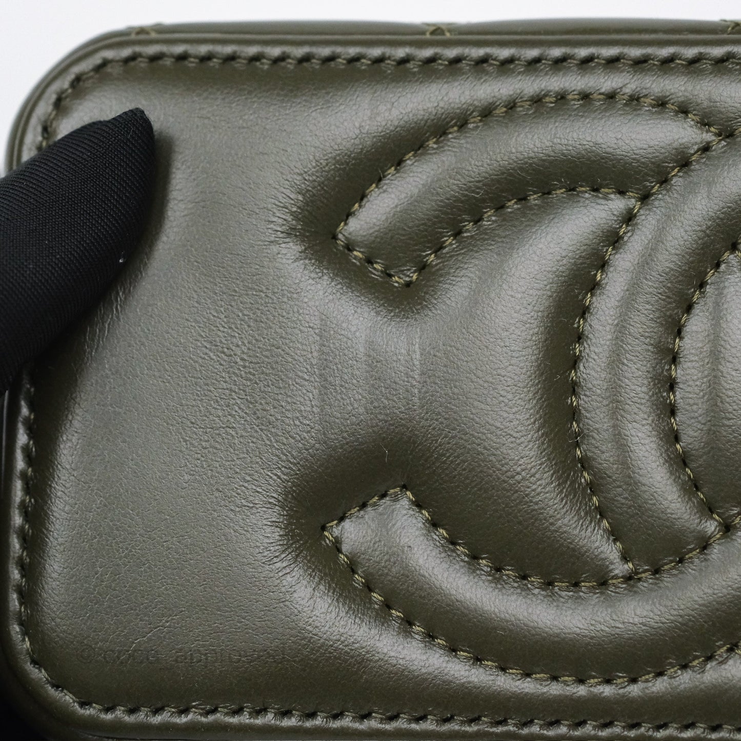 Chanel All Slide Vanity with Adjustable Chain Dark Olive Green Lambskin Aged Gold Hardware