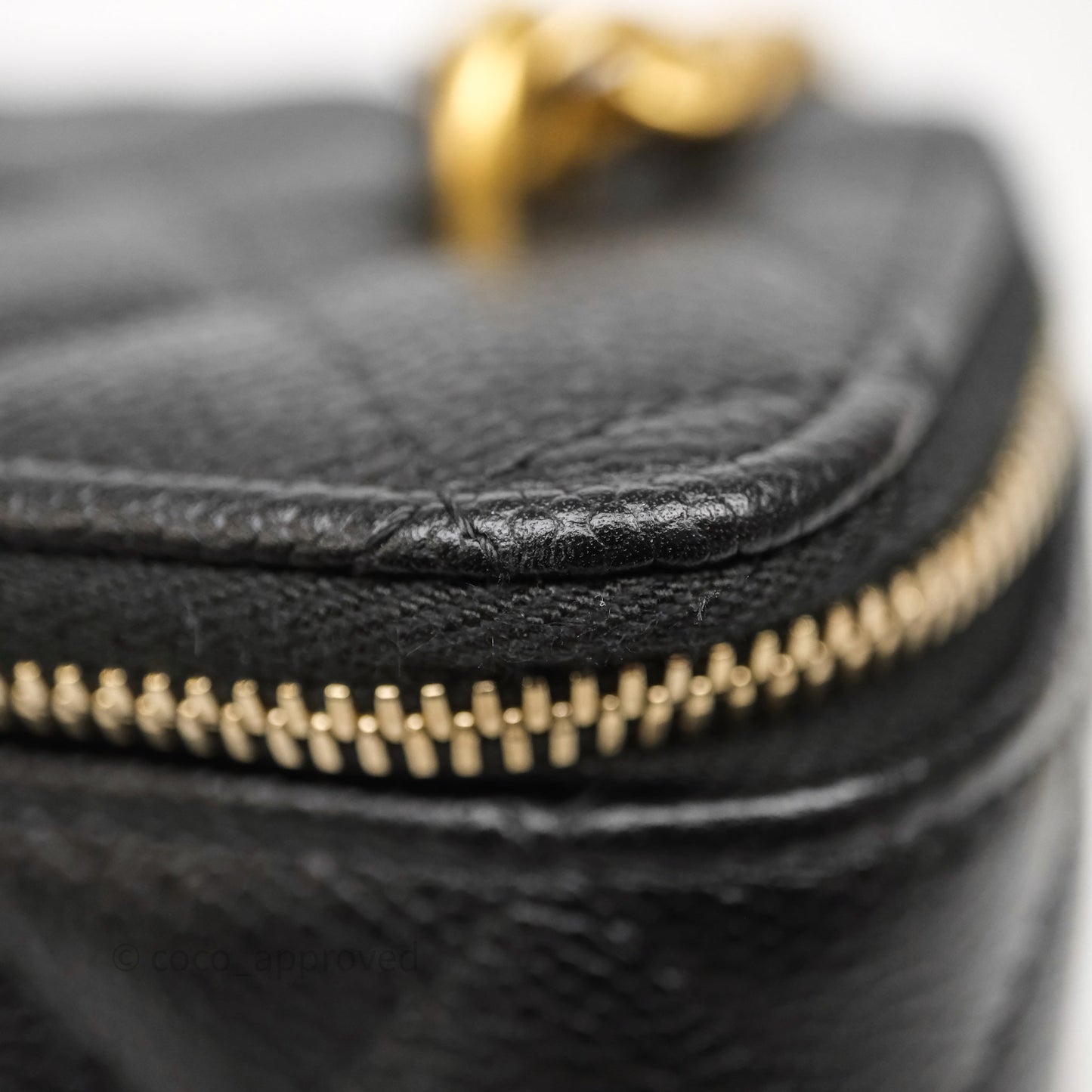 Chanel Vanity with Heart Adjustable Chain Black Caviar Aged Gold Hardware