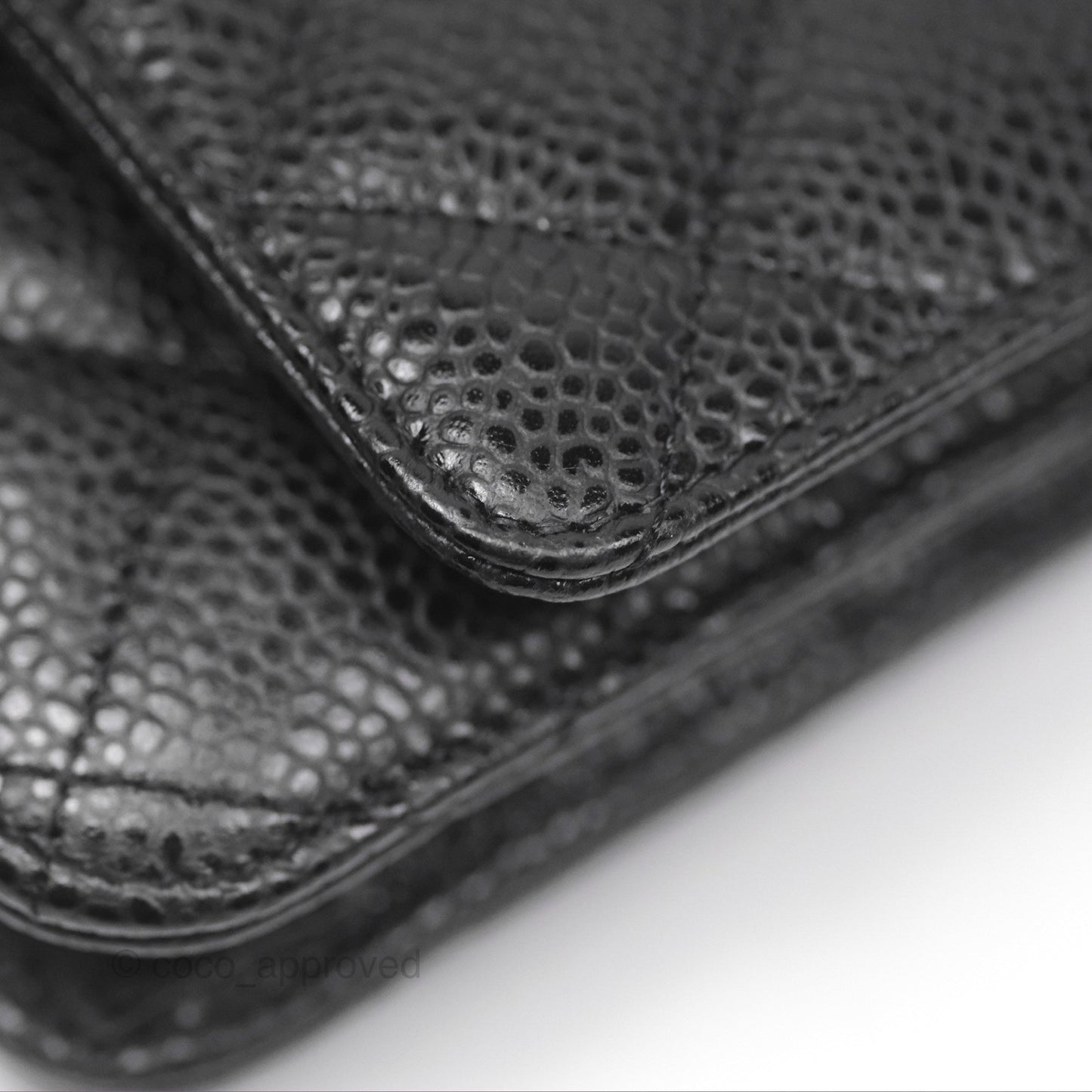 Chanel Classic Wallet On Chain WOC Quilted Black Caviar Gold Hardware