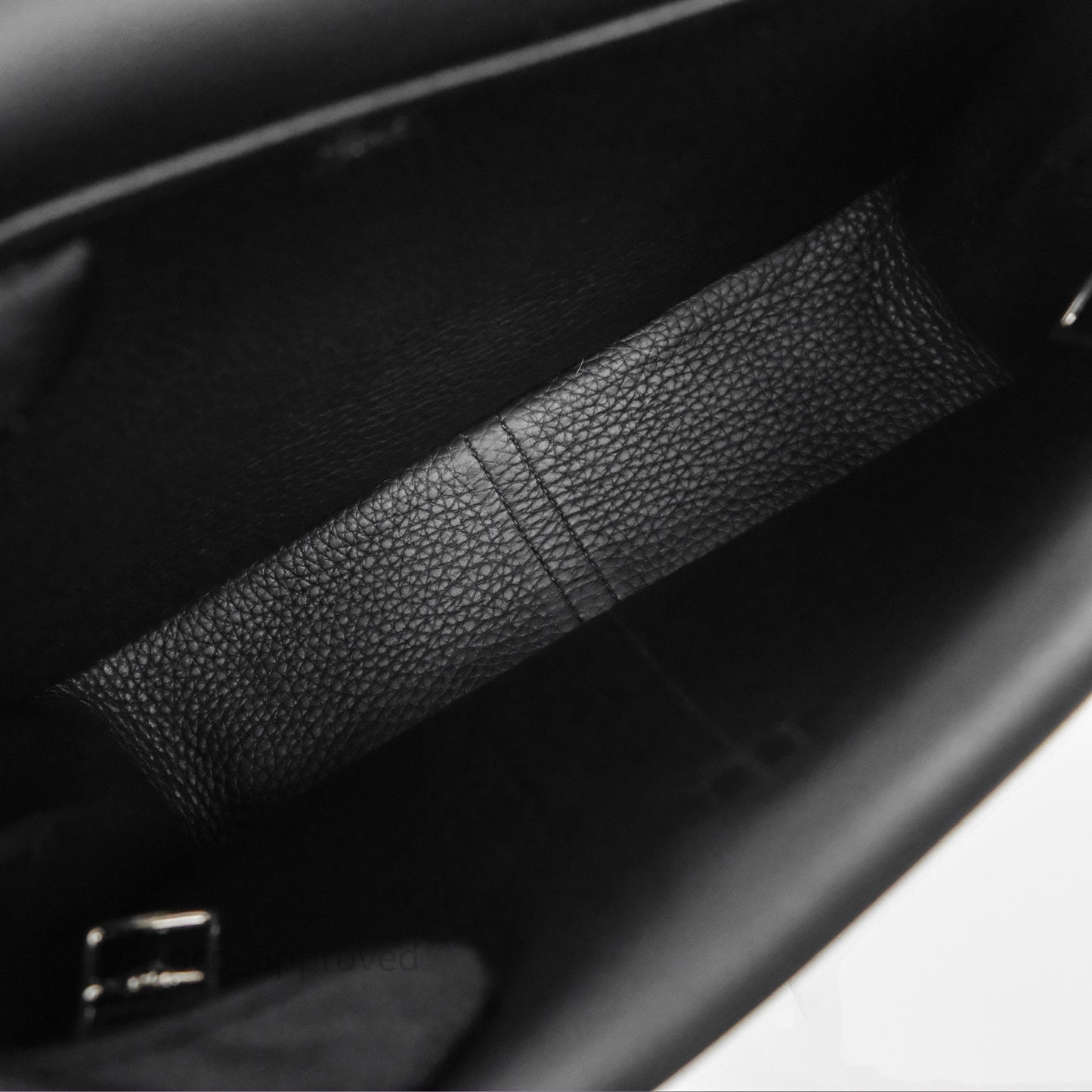 Hermès Halzan 25 Black Noir 89 Clemence Palladium Hardware