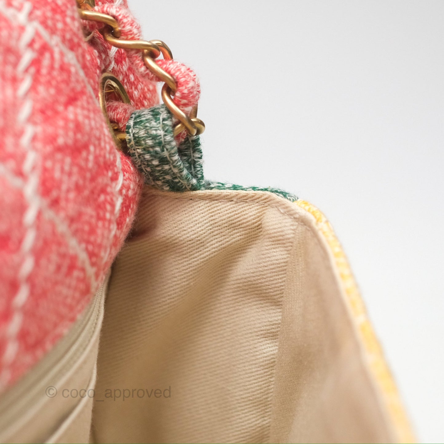 Chanel Denim Quilted Medium Flap Rainbow Gold Hardware