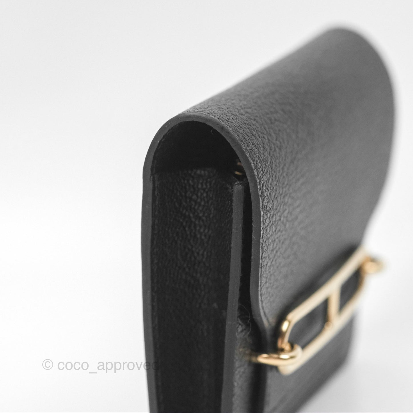 Hermès Roulis Slim Wallet Noir Gold Hardware
