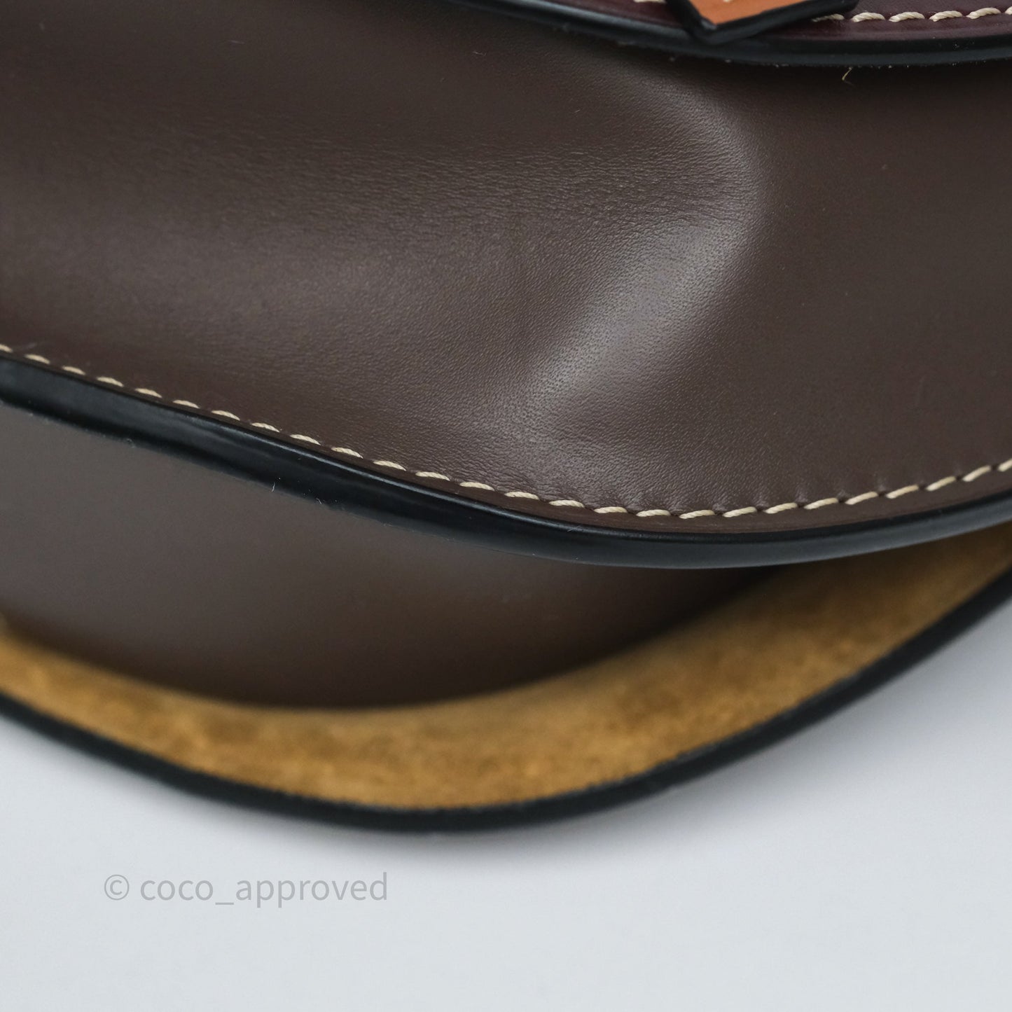 Loewe Small Gate Bag Smooth Calfskin Burgundy Tan Brown