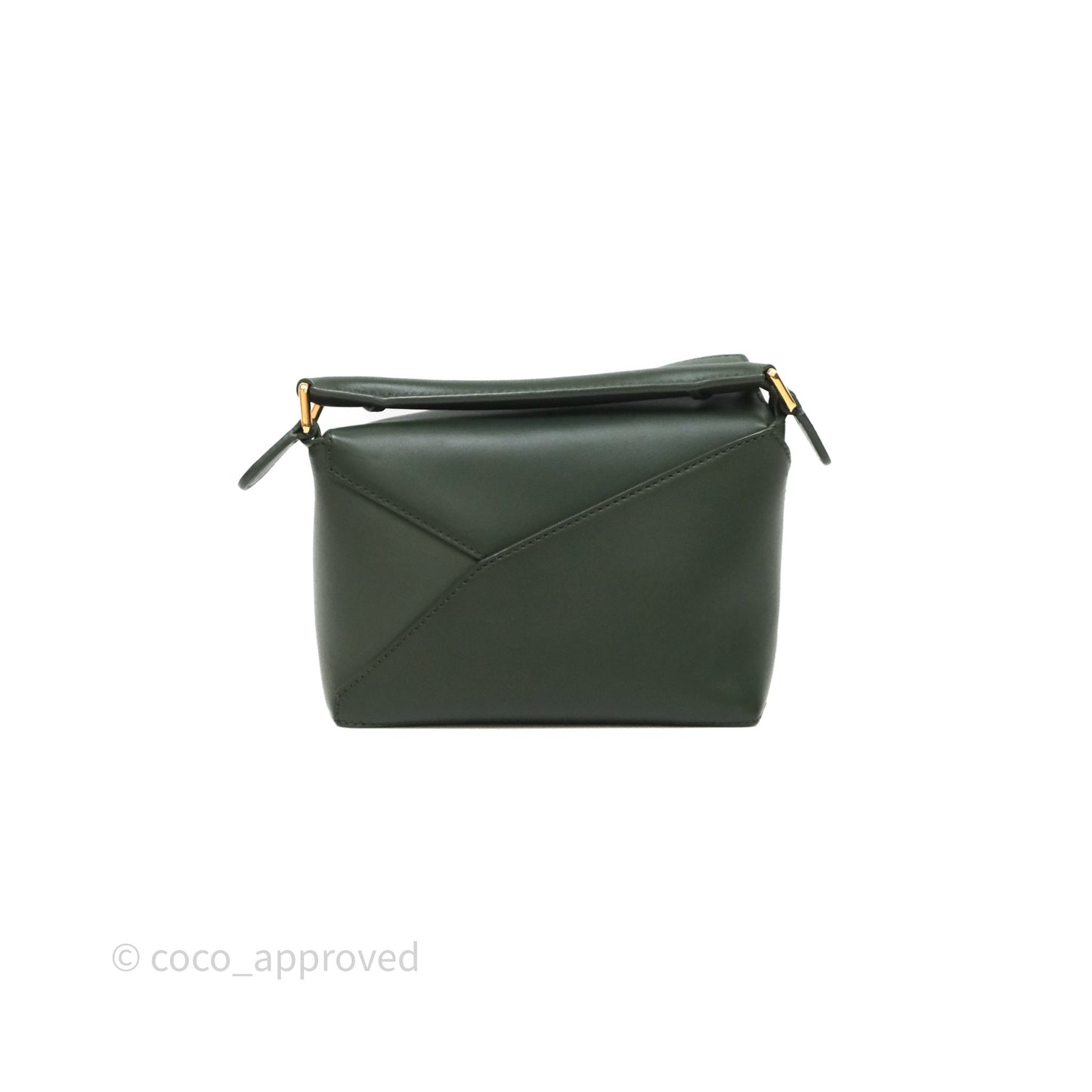 Loewe X SUNA FUJITA Mini Pandas Puzzle Bag Dark Green Calfskin Gold Hardware