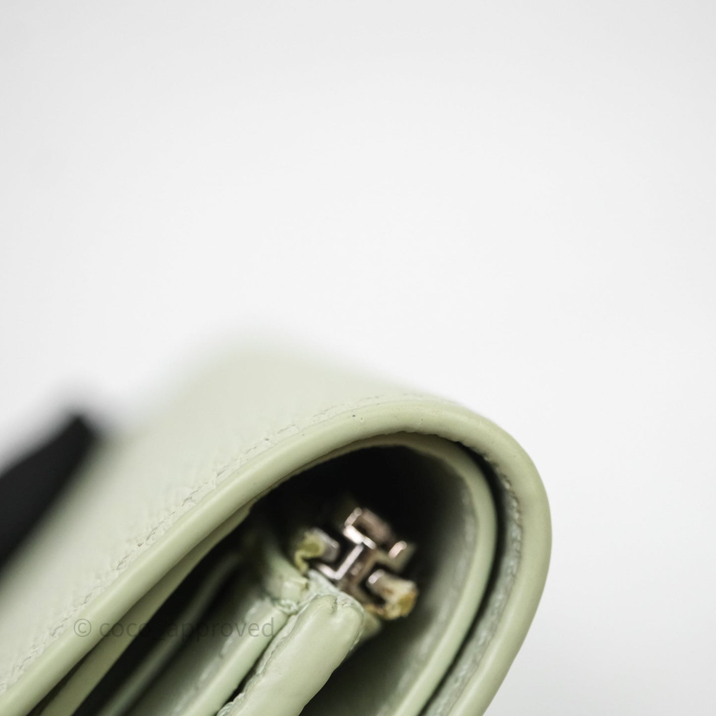 Loewe Anagram Small Vertical Wallet Green Silver Hardware